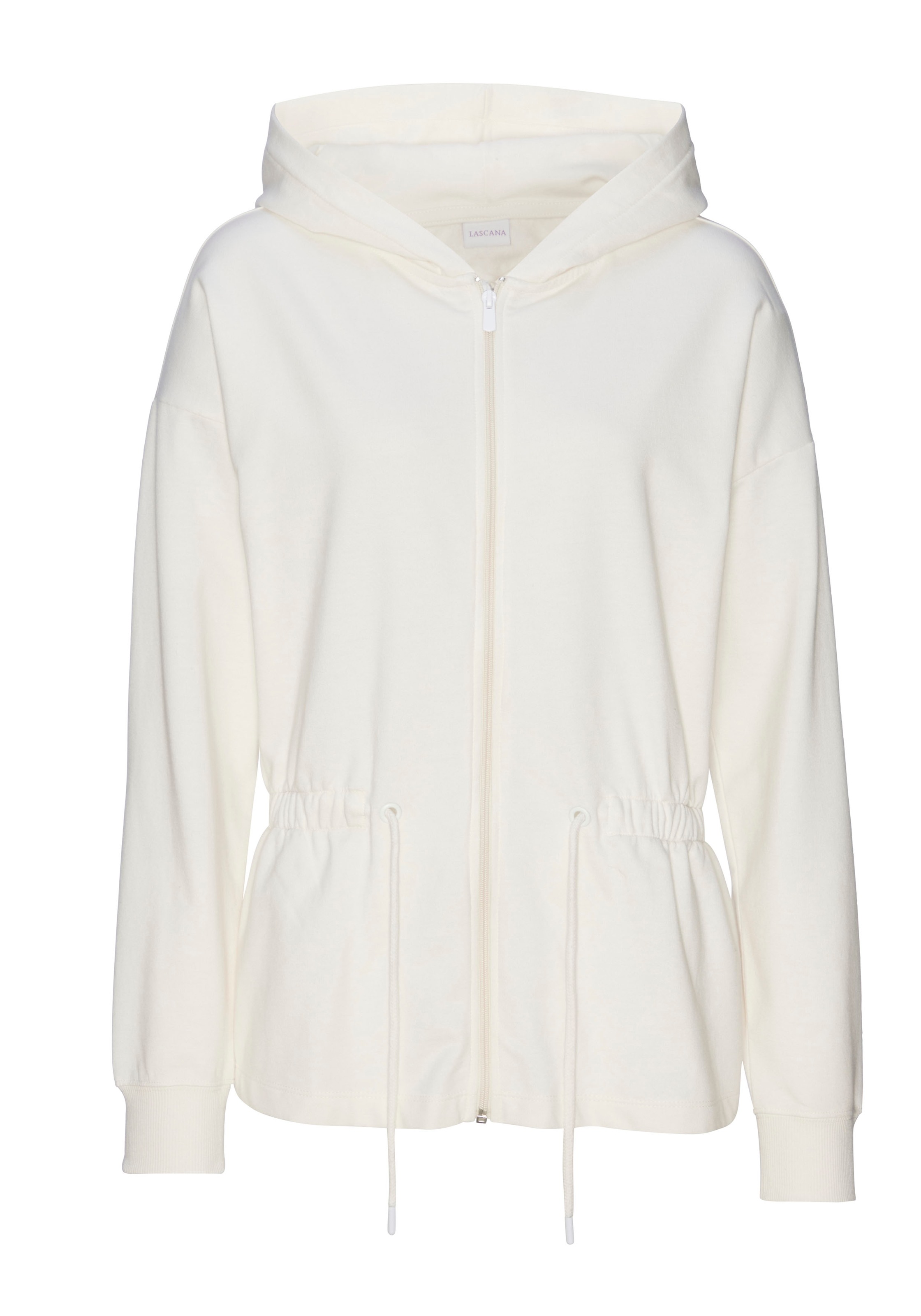 LASCANA Sweatjacke, mit Tunnelzug in der Taille, Loungewear günstig online kaufen