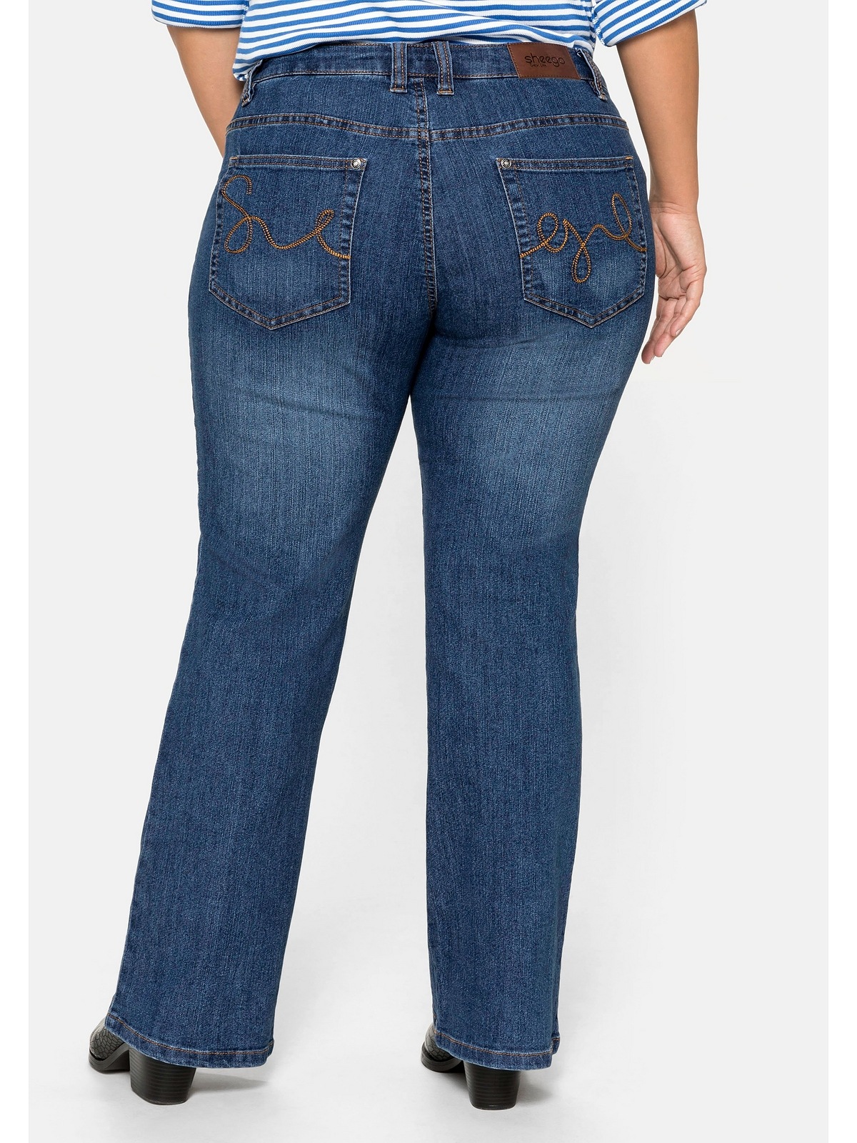 Sheego Bootcut-Jeans »Große Used-Effekten Größen«, in | 5-Pocket-Form, kaufen mit BAUR