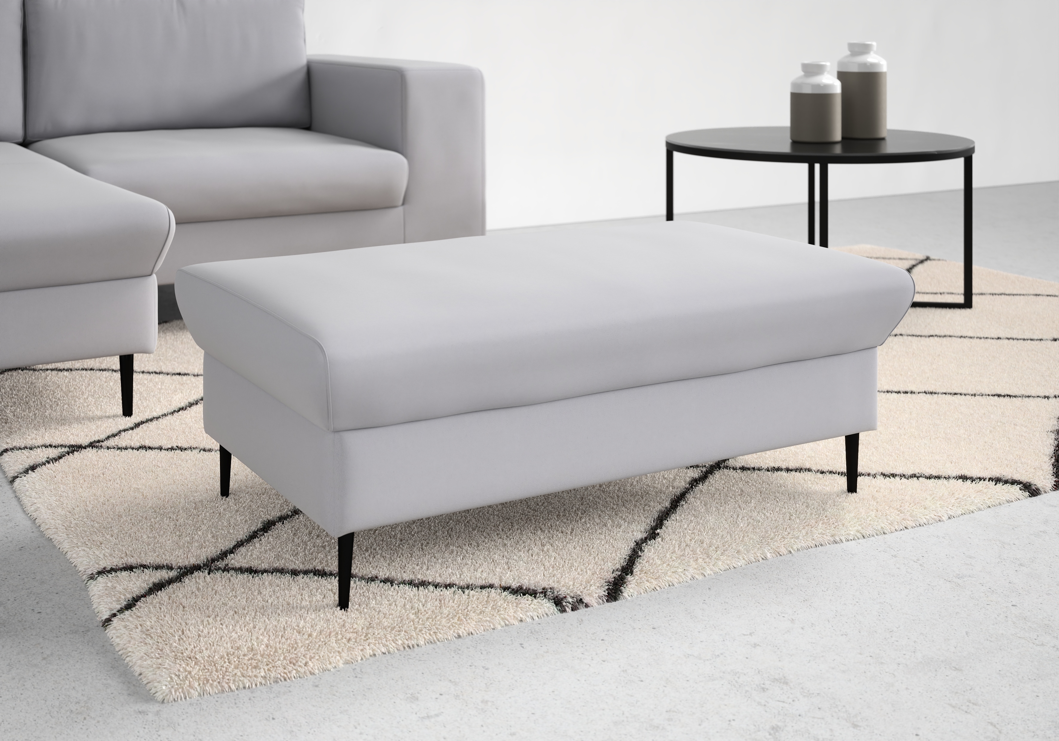 DOMO collection Sitzhocker "Modica" Auch in Cord, Fußhöhe passend für gängige Saugroboter