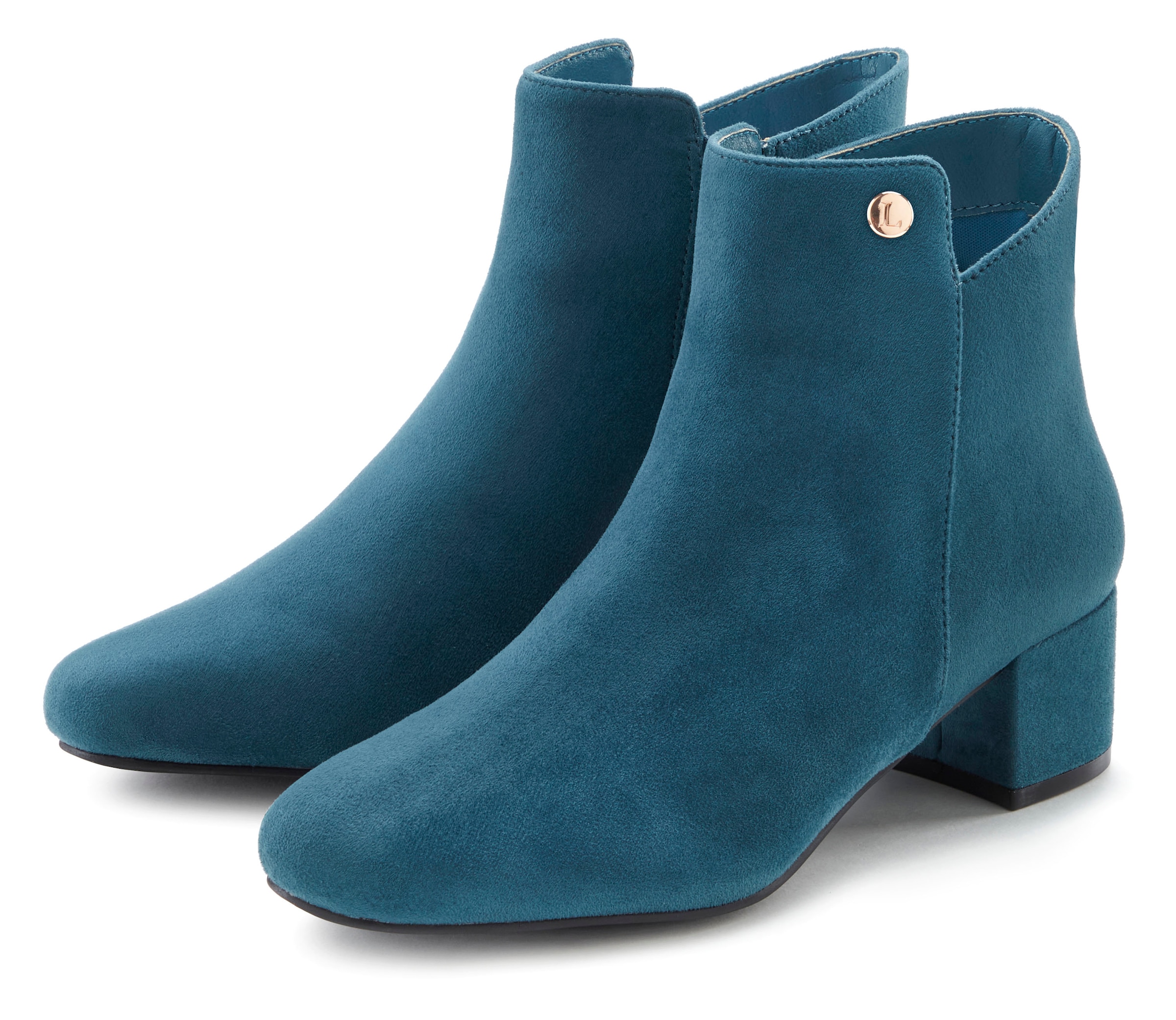 LASCANA Stiefelette, mit bequemen Blockabsatz, Ankle Boots, Stiefel VEGAN