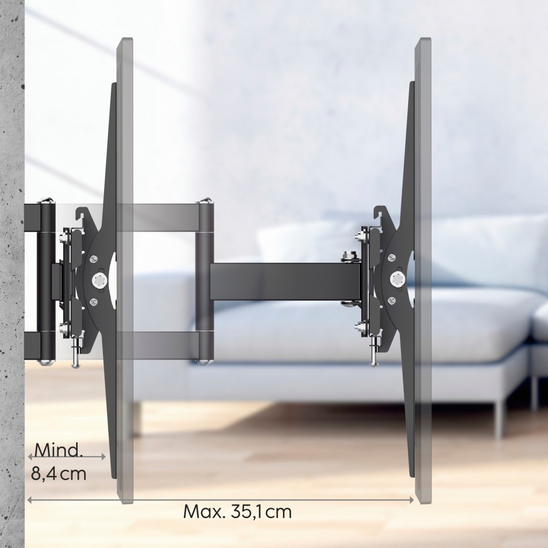 Hama TV-Wandhalterung »TV-Wandhalterung vollbeweglich 32 bis 75 Zoll 55 65 75 bis 40 kg« Schwenkbar 160 Grad, neigbar 15 Grad, ausziehbar