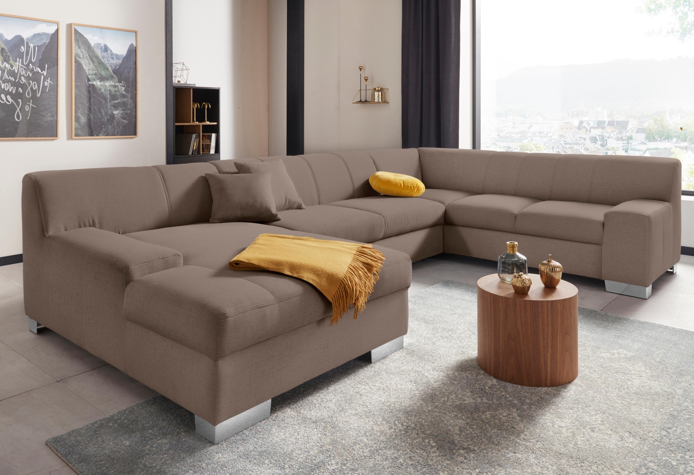 DOMO collection Wohnlandschaft "Bero, elegant und zeitlos, flache Armlehnen günstig online kaufen