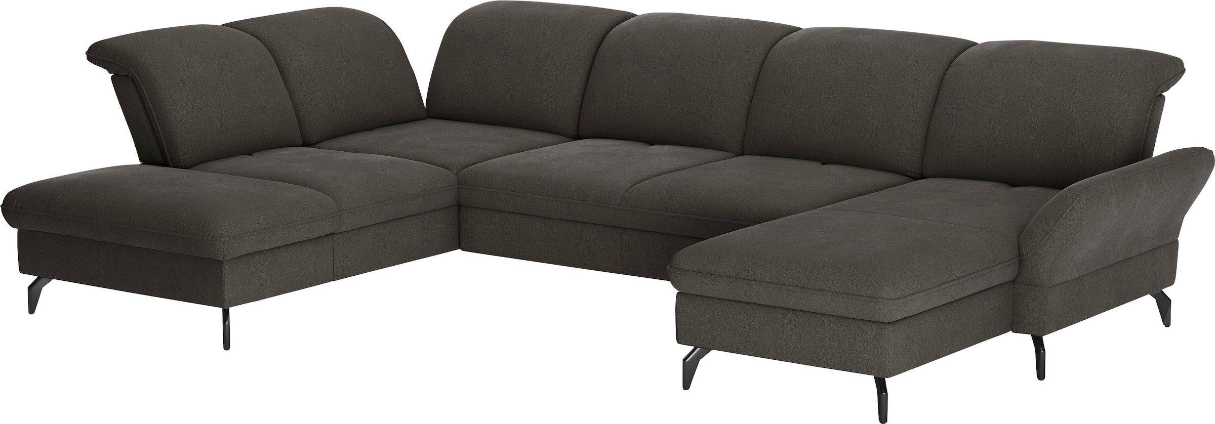 sit&more Wohnlandschaft »Leandro U-Form«, Wahlweise mit Bett-, Kopfteil - und Armlehnfunktion, sowie Bettkasten