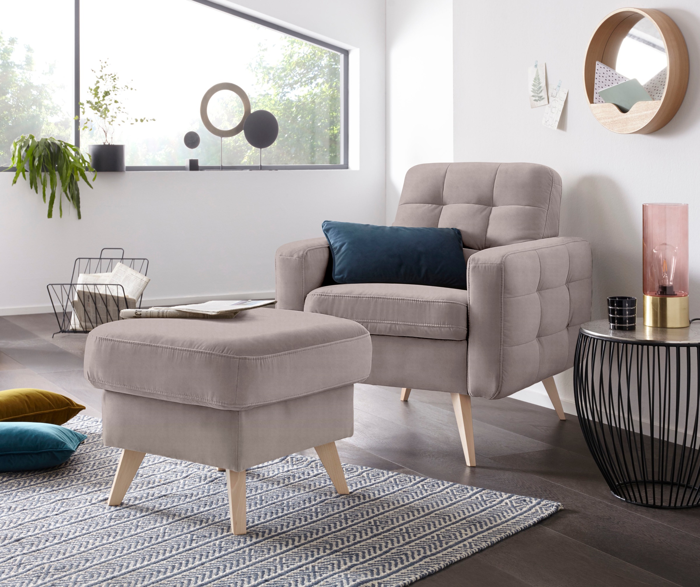 exxpo - sofa fashion Hocker »Nappa mit praktischem Staufach unter der Sitzfläche«