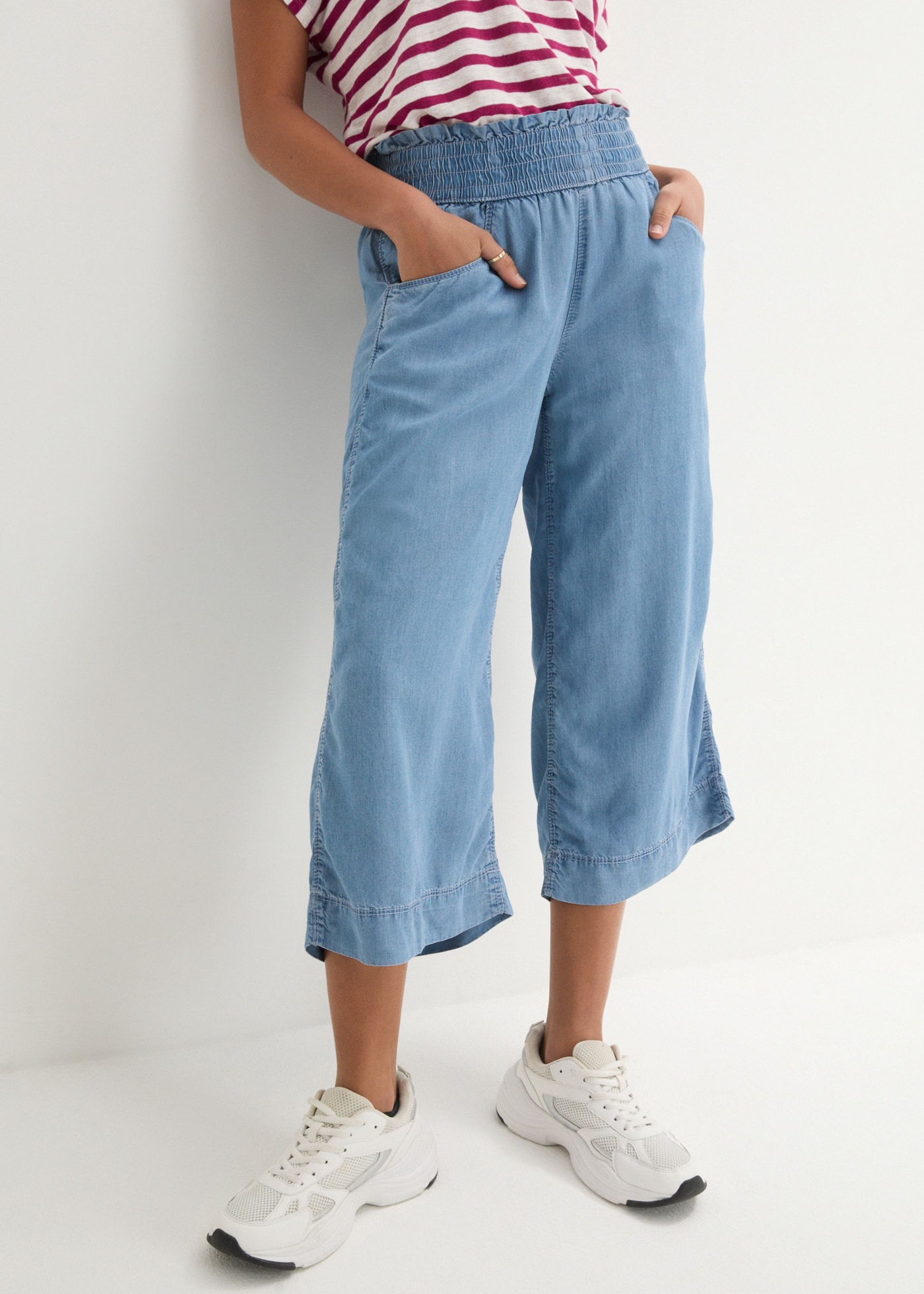 bonprix Culotte aus Lyocellstoff, weiter Schnitt, luftiges Design, Loose Fit Passform