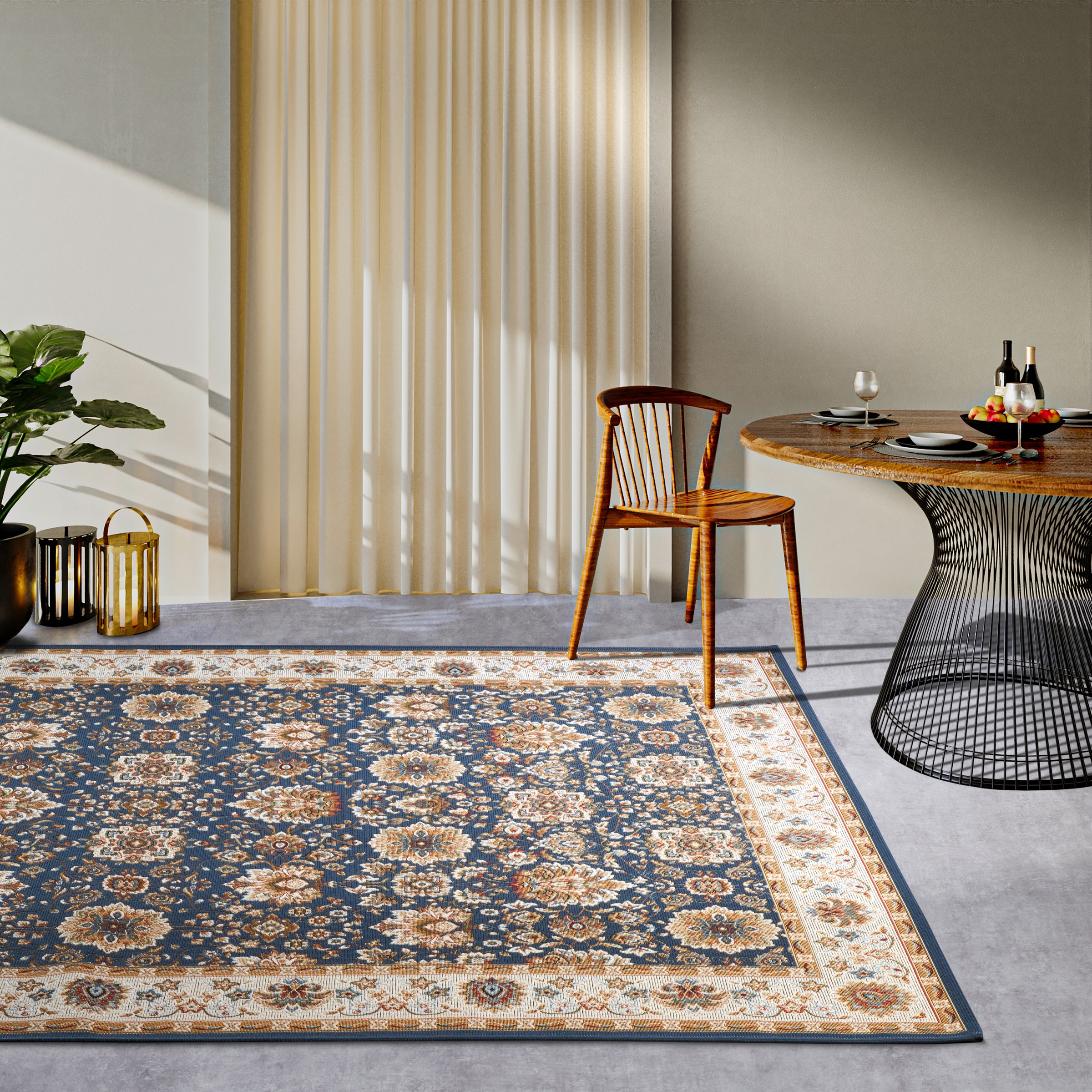 Villeroy & Boch Teppich »Nicolas«, rechteckig, 3 mm Höhe, In- und Outdoor, Flachgewebe, wetterfest, Balkon, Klassisch, Terrasse