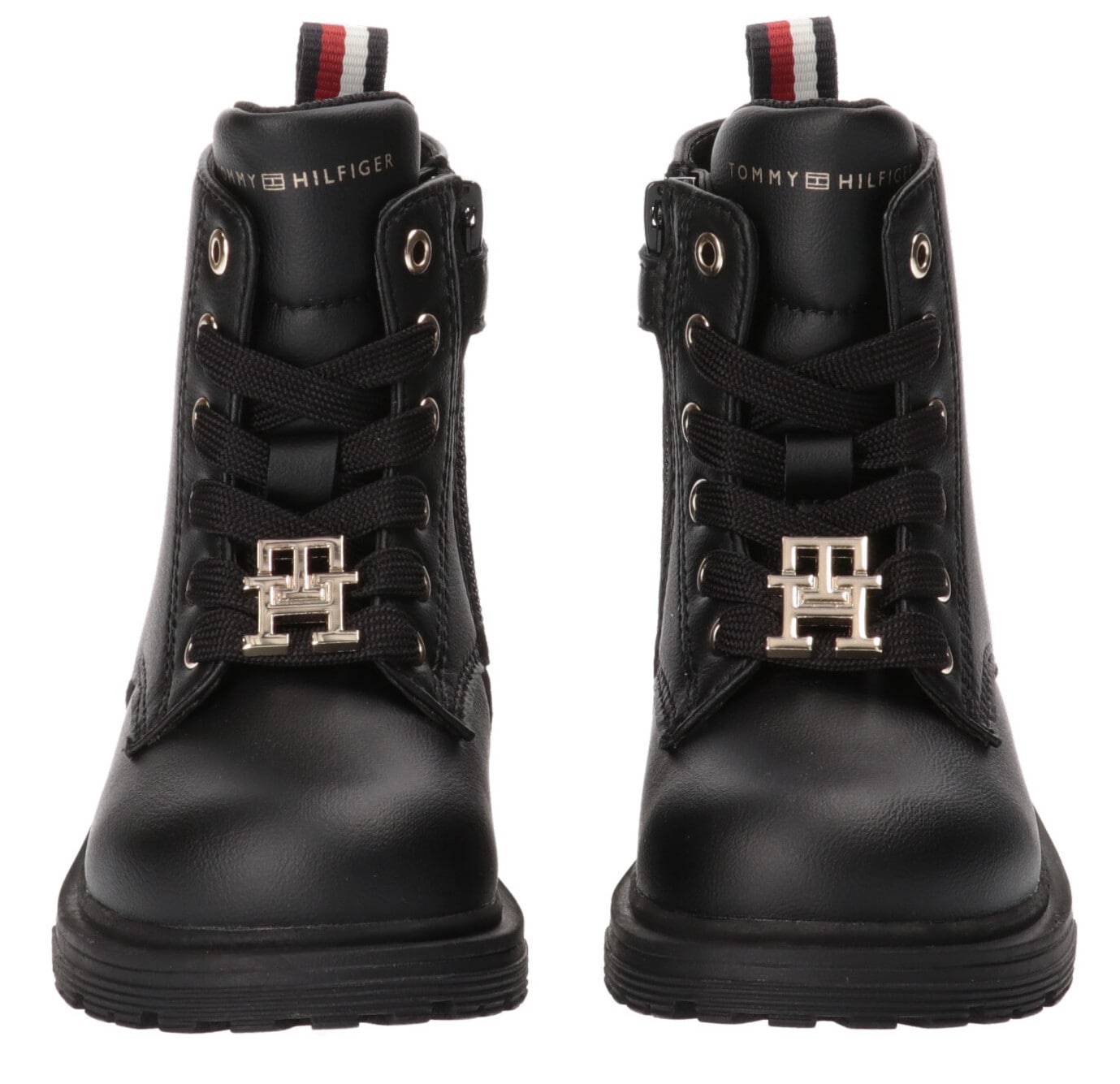 Tommy Hilfiger Schnürboots, Winterstiefel, Schnürstiefel, Boots mit goldfarbenem Logo-Emblem