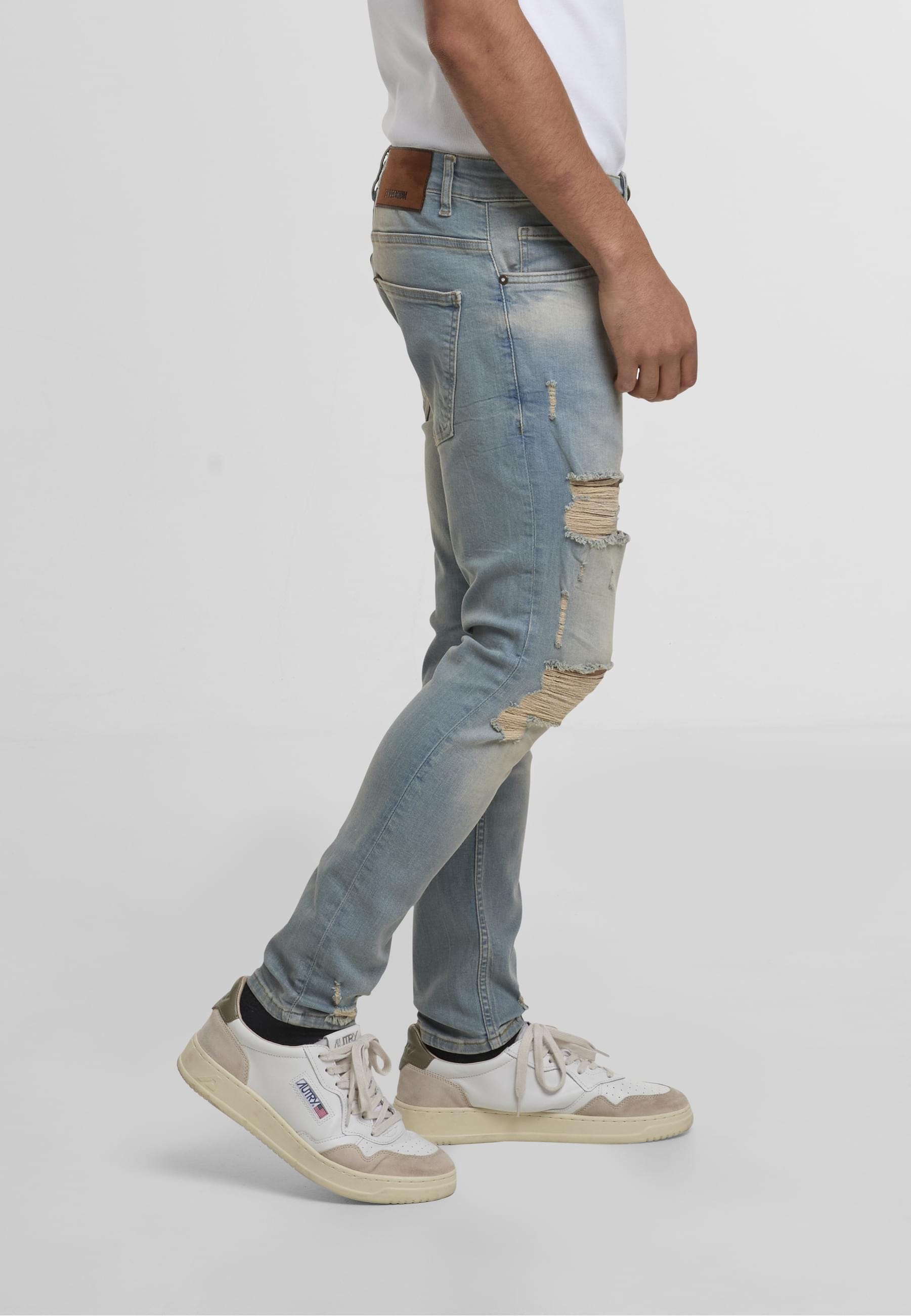 2Y Studios Bequeme Jeans »2Y Studios Herren 2Y Destroyed Cropped Skinny Fit Denim«, (1 tlg.)