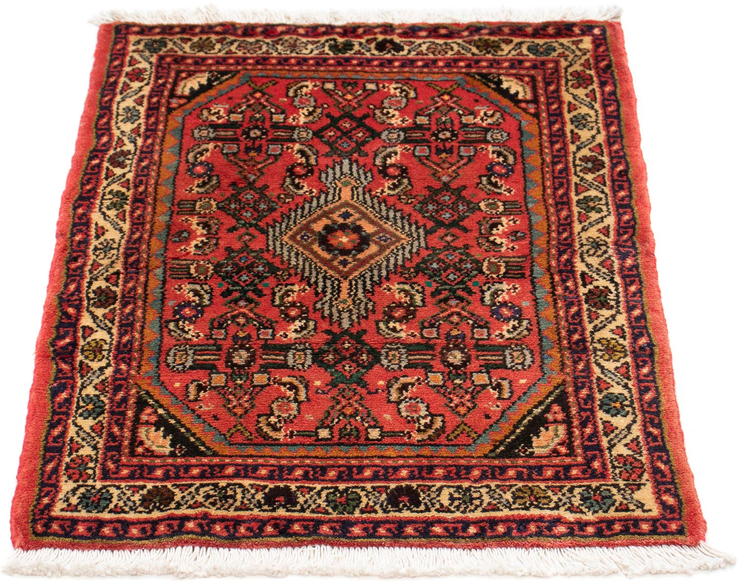 morgenland Orientteppich "Perser - Nomadic - 89 x 61 cm - dunkelrot", rechteckig, 10 mm Höhe, Wohnzimmer, Handgeknüpft, 