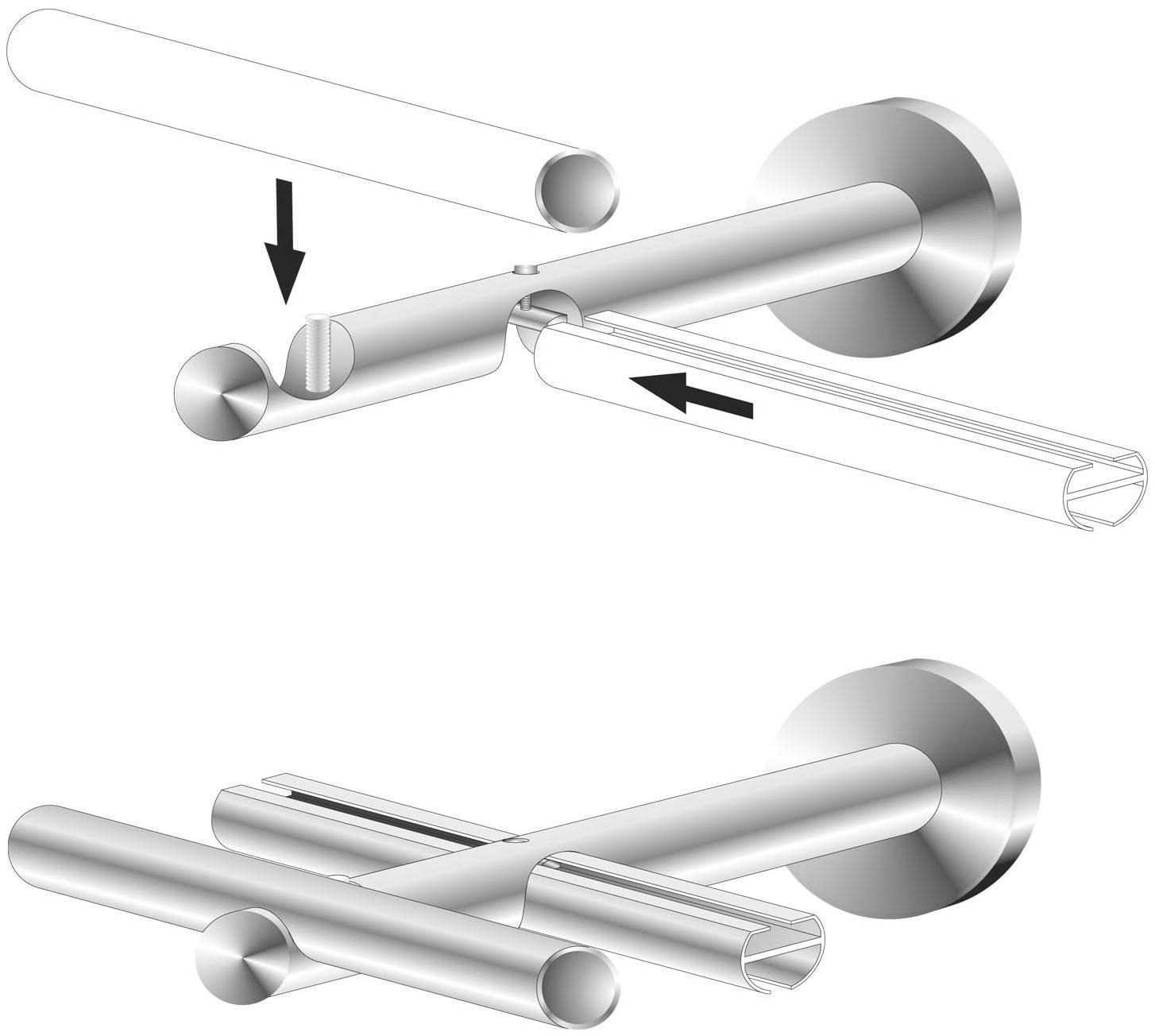 Liedeco Kombiträger, (1 St.), für Gardinenstangen Ø 16 mm kaufen | BAUR