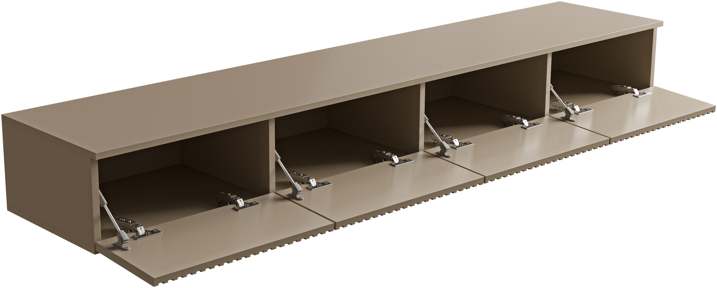HBZ Lowboard »Lowboard Lanai, hängend, mit moderner Rillenoptik« 1 Stk. tlg. Breite 200cm, Melaminbeschichtung, Push-to-Open
