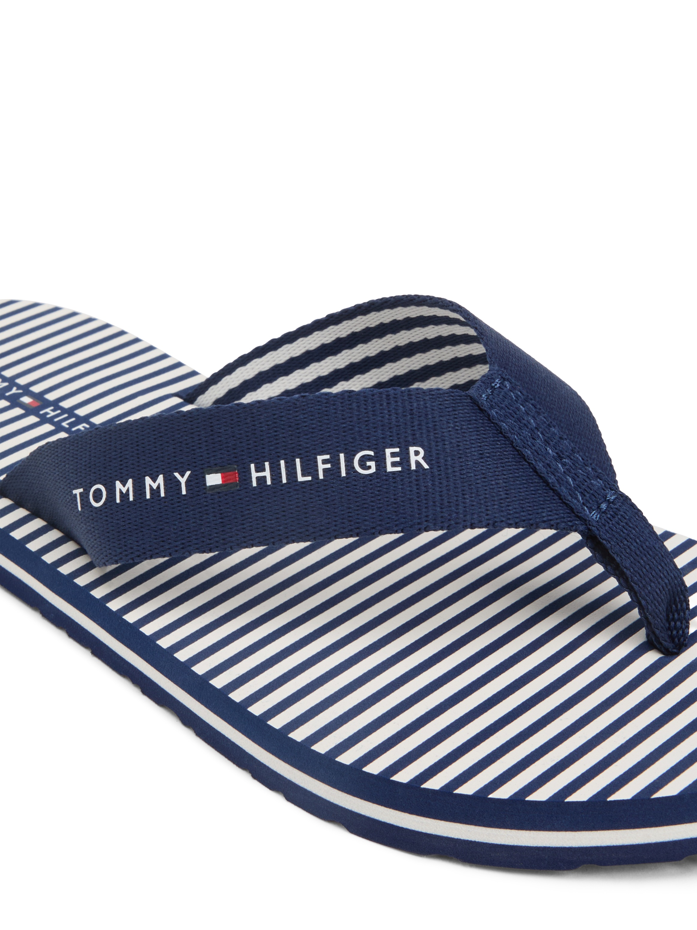 Tommy Hilfiger Zehentrenner "TH ITHACA STRIPE SUMMER SANDAL" Sommerschuh, P günstig online kaufen