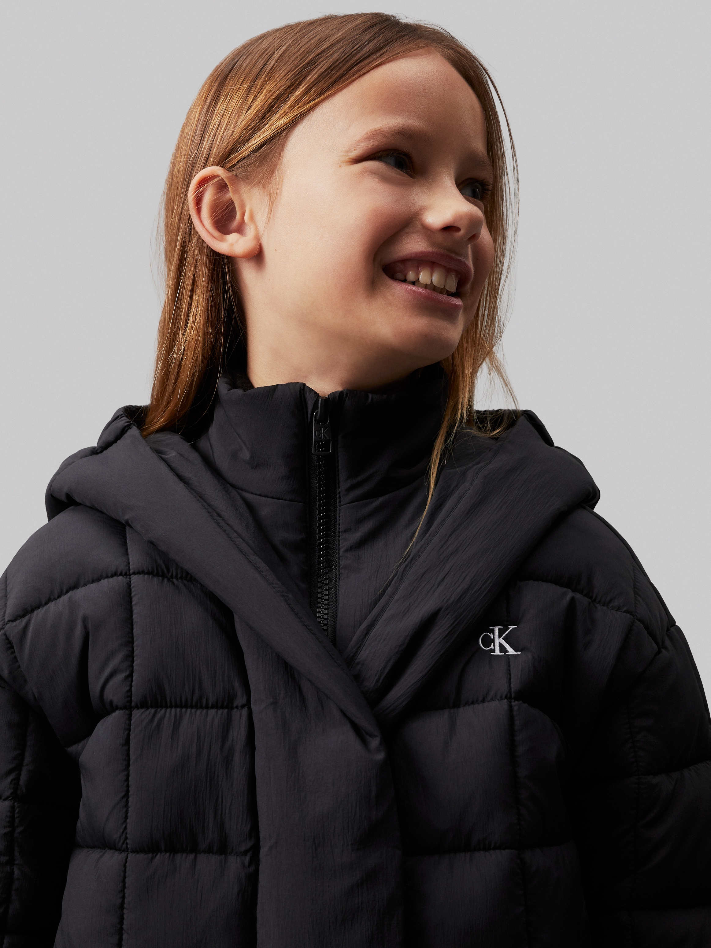 Calvin Klein Jeans Outdoorjacke »ARCHIVE GRID PUFFER JACKET«, mit Kapuze, für Kinder bis 16 Jahre