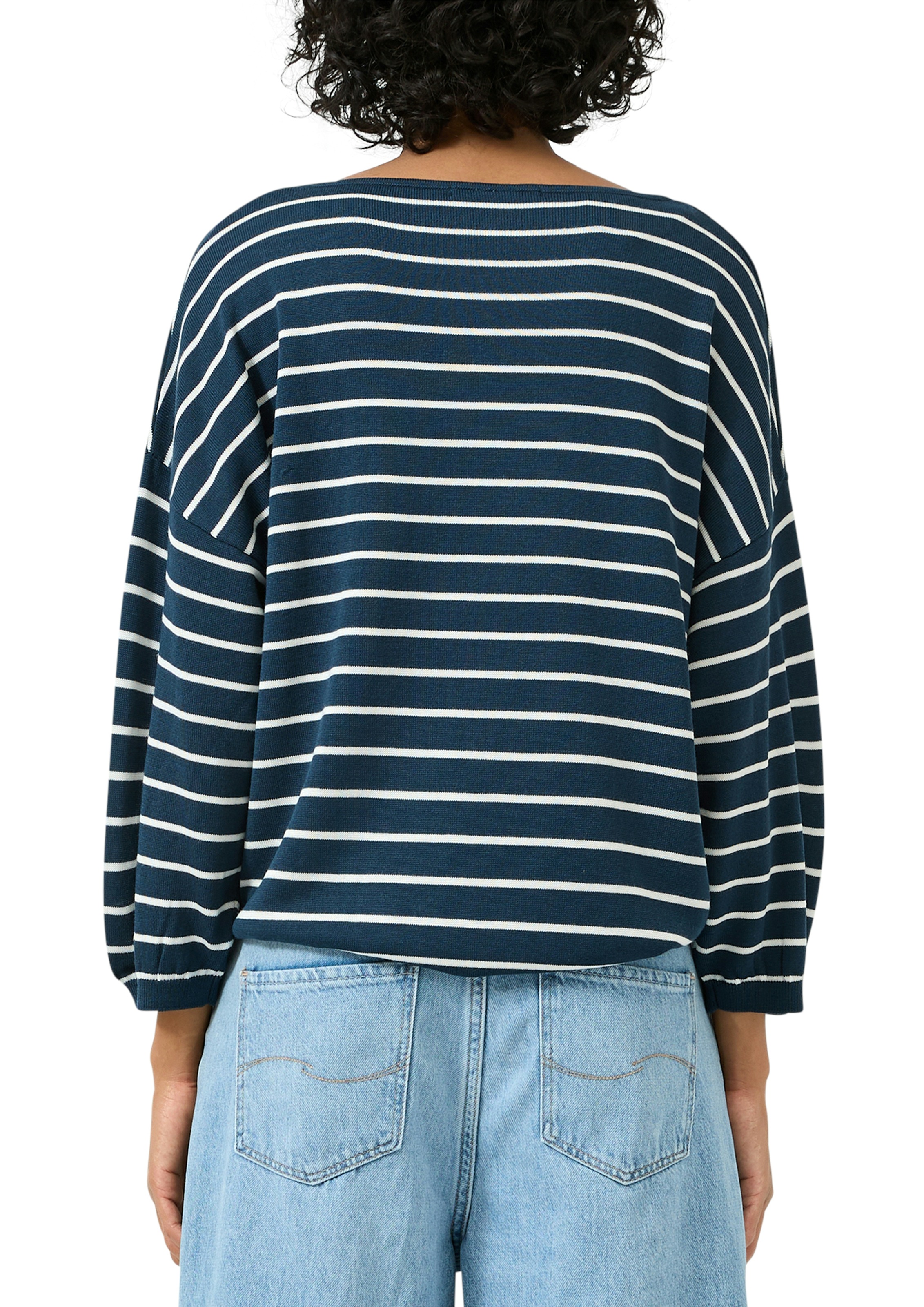 QS 3/4 Arm-Pullover gestreift, mit Viskose günstig online kaufen