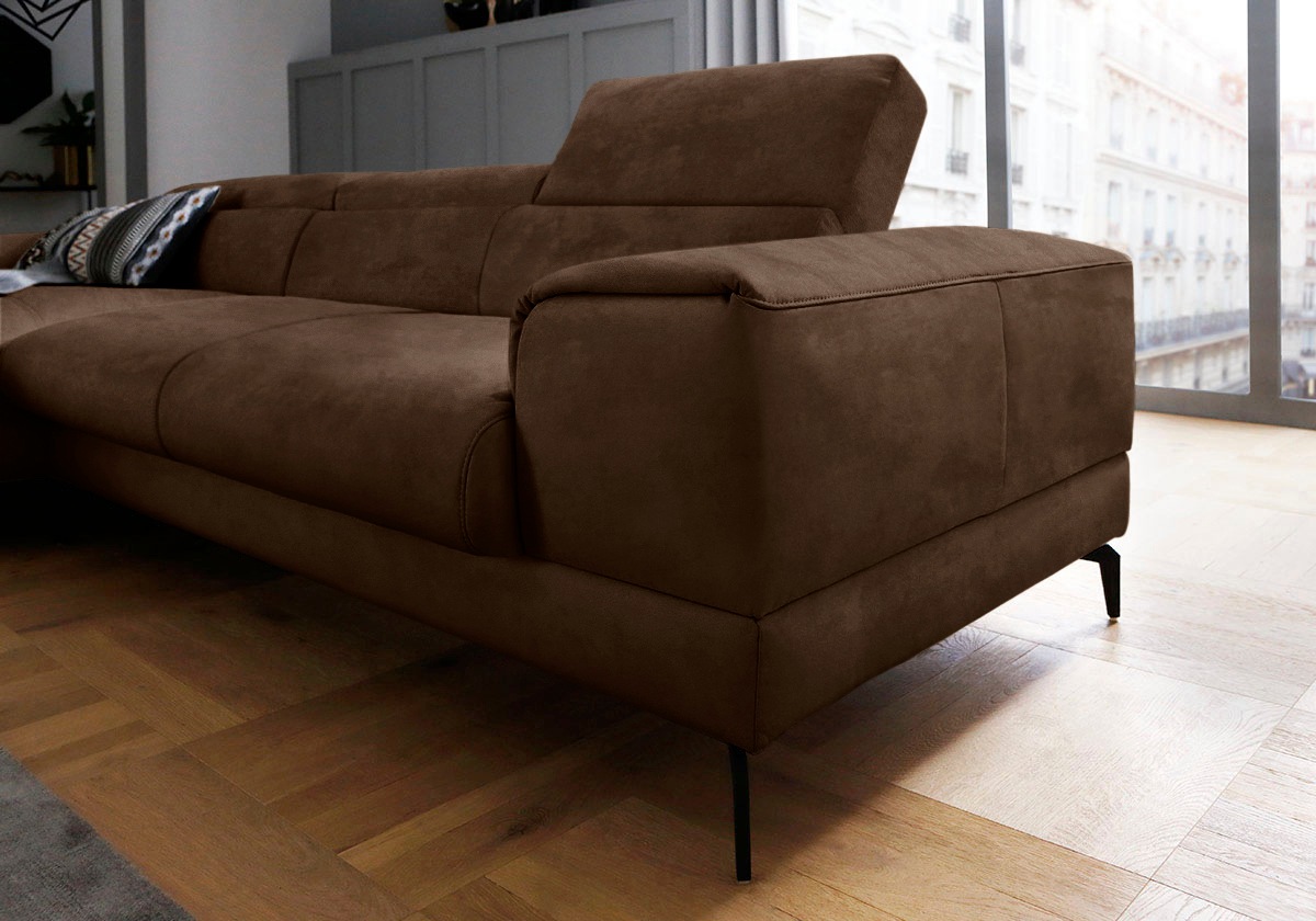 Thumbnail - W.SCHILLIG Ecksofa "piedroo, Designsofa mit tollem Sitzkomfort, L-Form", Kopfteilverstellung, wahlweise mit Sitztiefenve...