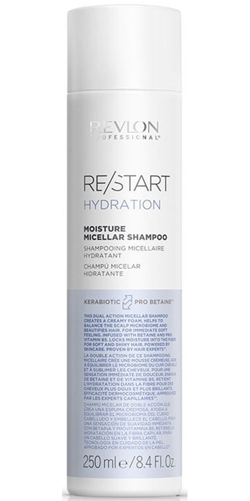 Kinder Haarshampoo "Re/Start HYDRATION Moisture Micellar Shampoo 250 ml", 250ml, blau, REVLON PROFESSIONAL, Haarpflegemittel, Bringt Glanz und