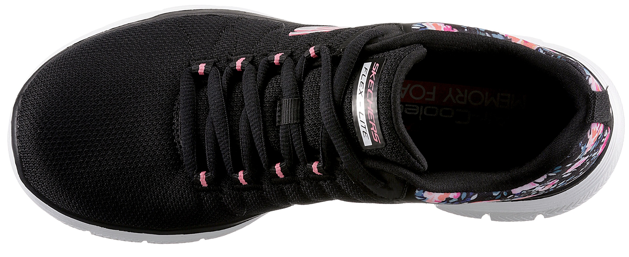 Skechers Sneaker »FLEX APPEAL 4.0 LET IT BLOSSOM«, mit Blumenprint an der Ferse, Freizeitschuh, Halbschuh, Schnürschuh