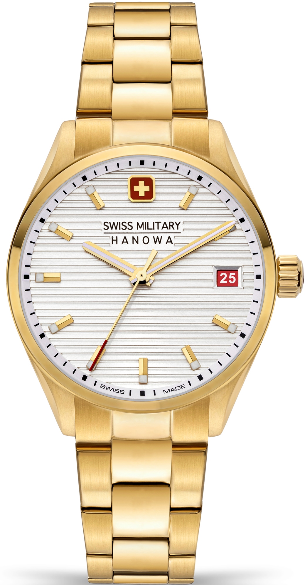 Swiss Military Hanowa Schweizer Uhr »ROADRUNNER LADY, SMWLH2200210«, Quarzuhr, Armbanduhr, Damenuhr, Swiss Made, Datum, Saphirglas, analog
