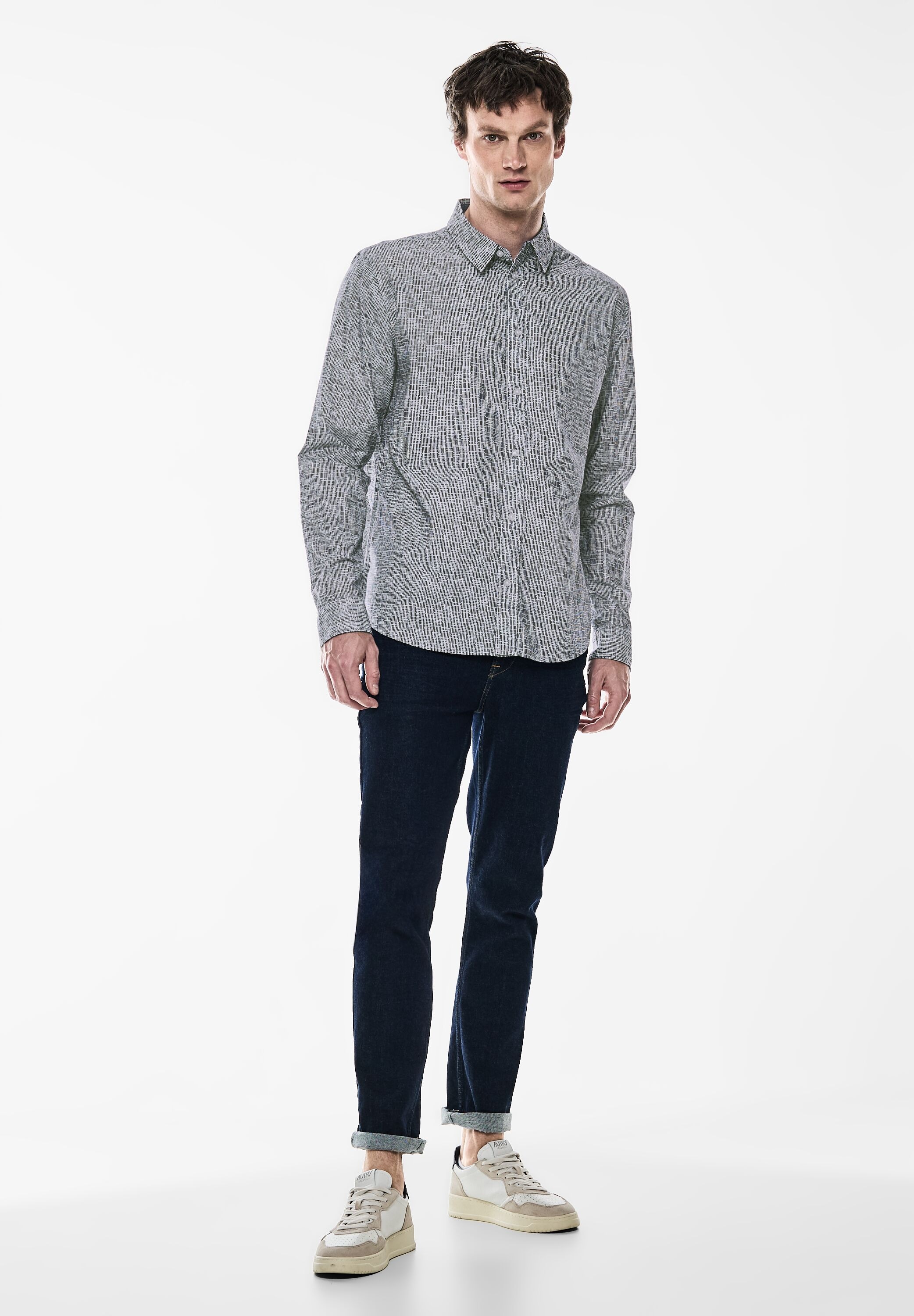 STREET ONE MEN Langarmhemd, aus reiner Baumwolle