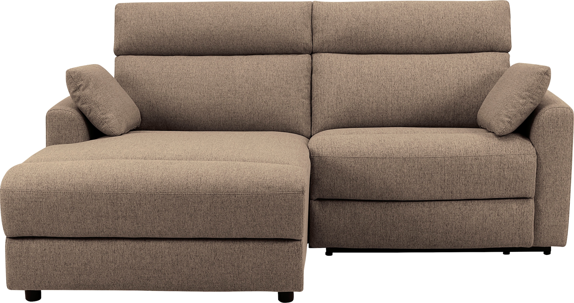 INOSIGN Ecksofa »JENNA, L-Form, 209cm, manuelle u. elektrische Funktion, mit USB A/C,«, Liegefunktion 105°-150°, Federkern, Struktur fein