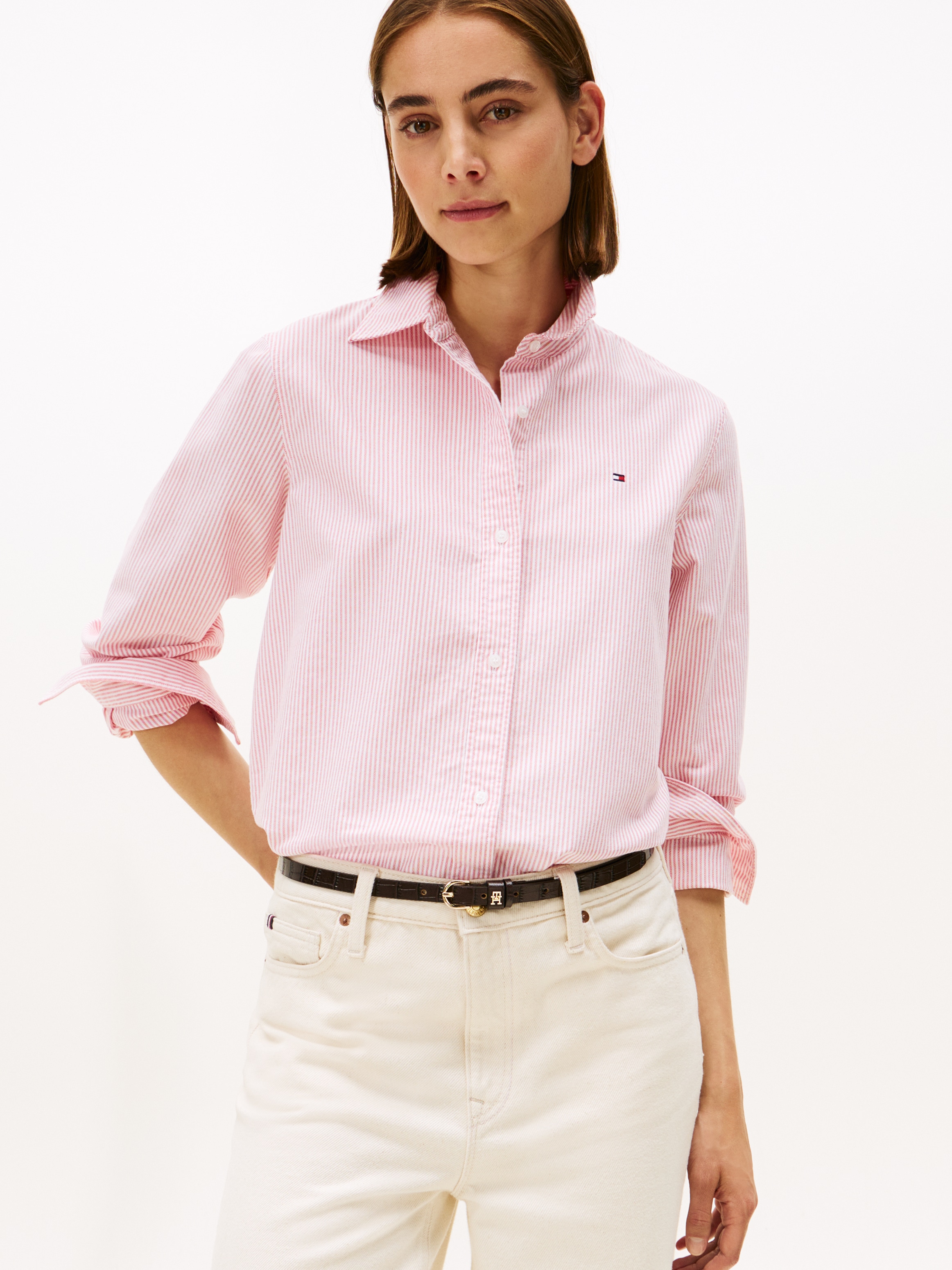Tommy Hilfiger "OXFORD RELAXED FIT SHIRT mit Hemdblusenkragen und Stickerei günstig online kaufen