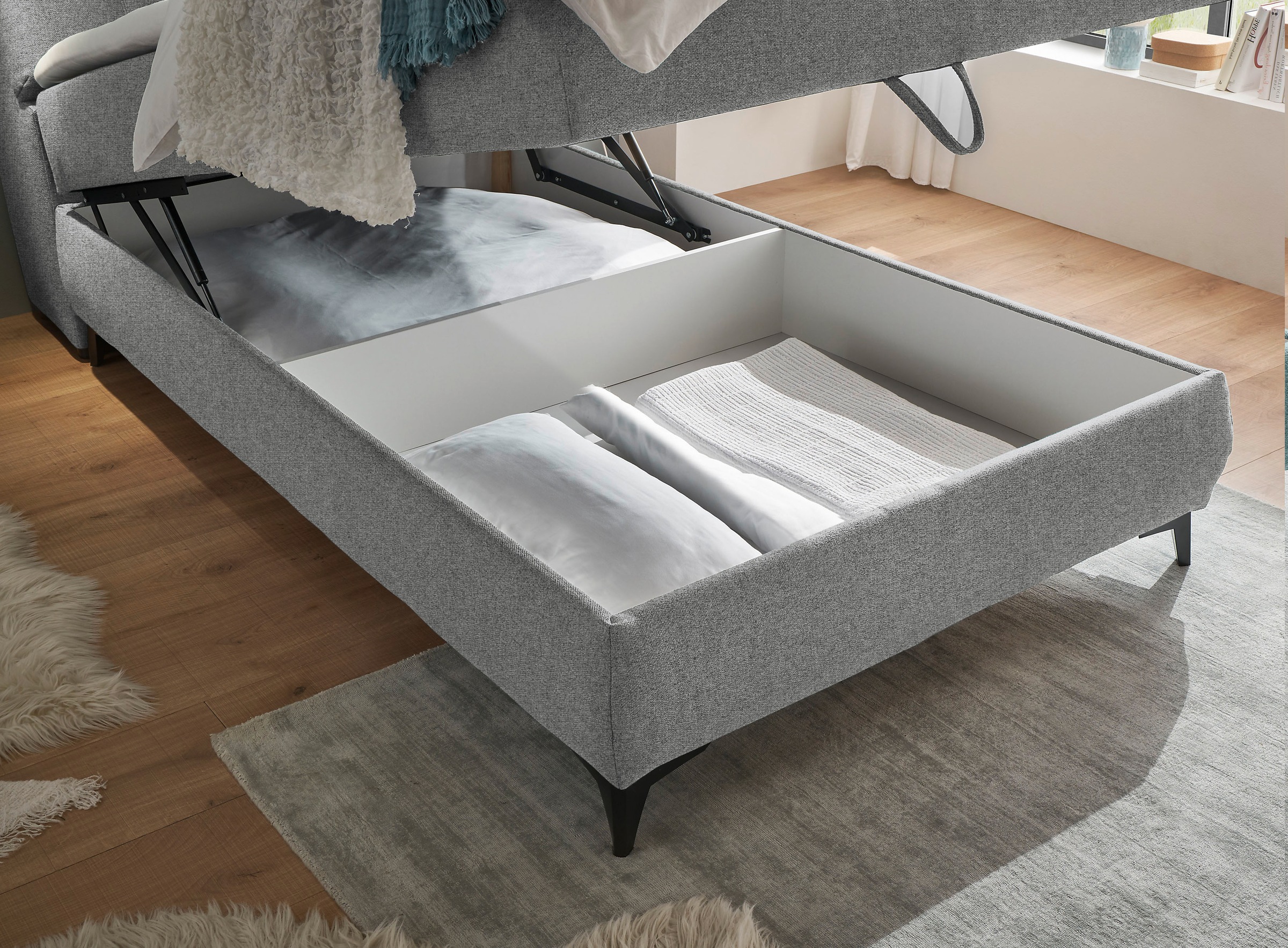 ED EXCITING DESIGN Boxbett »Atlantis«, mit Bettkasten und Stauraum im Kopfteil