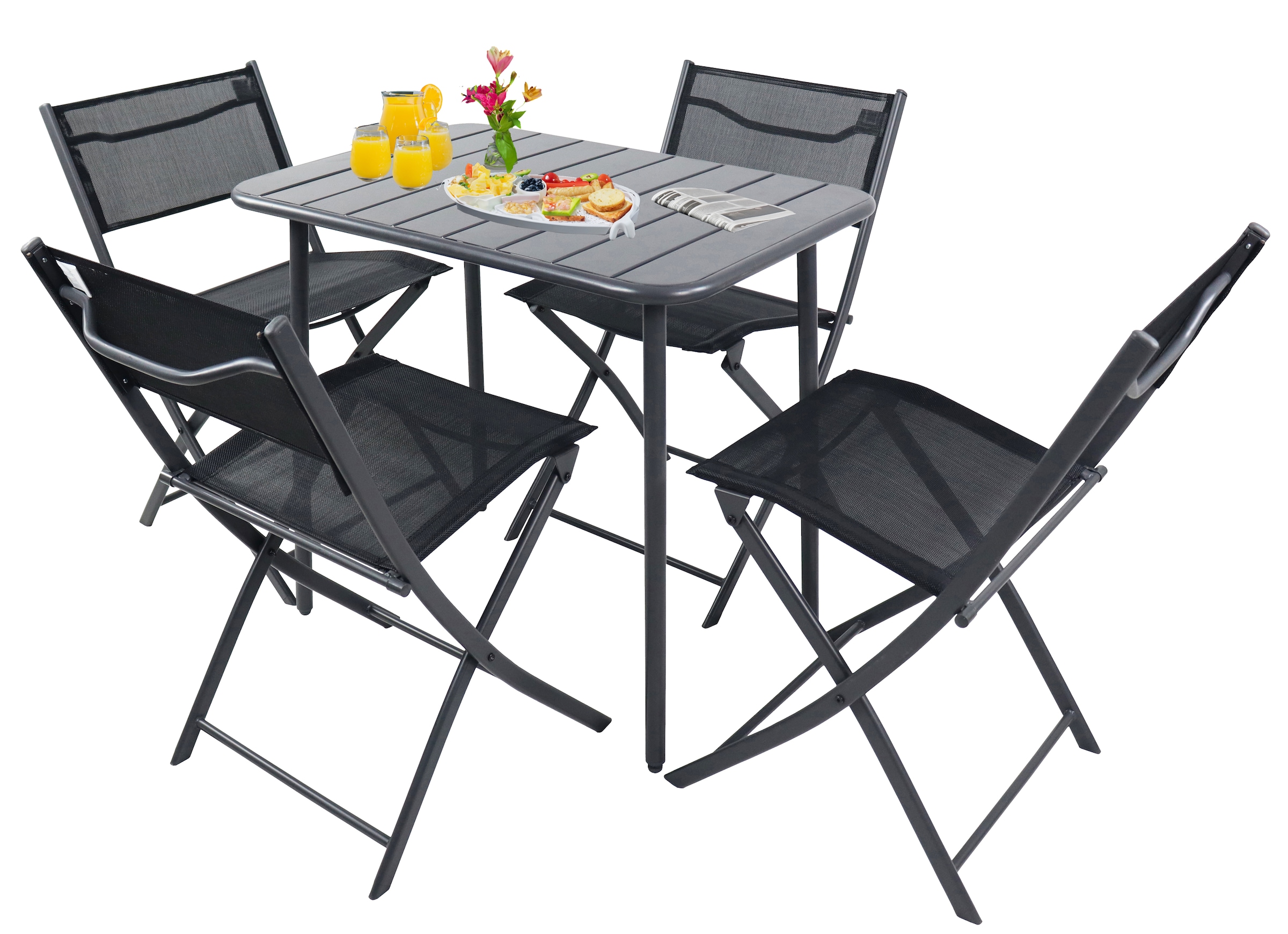 VCM Garten-Essgruppe »5 tlg. Bistroset Balkonset Gartenset Sumila 80x55« 5 tlg.