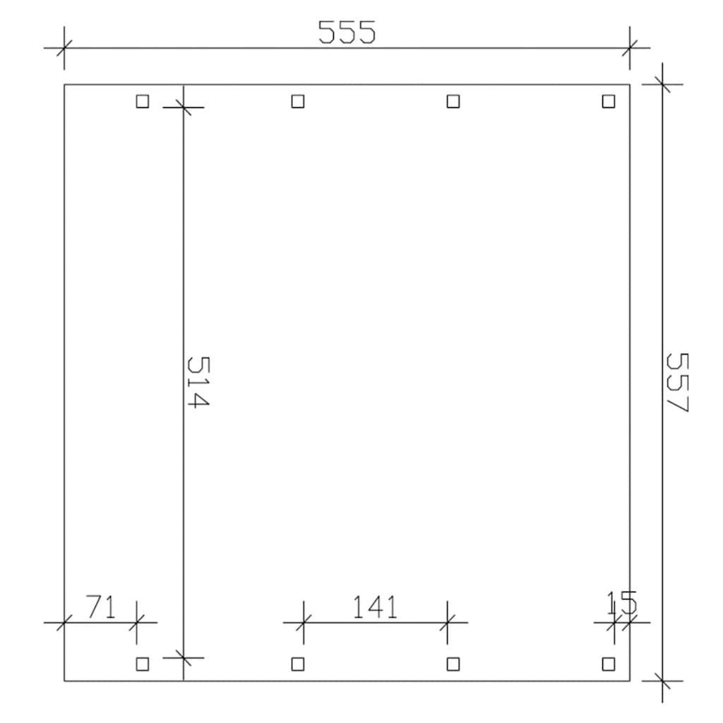 Skanholz Doppelcarport »Friesland«, Nadelholz, 514 cm, grün