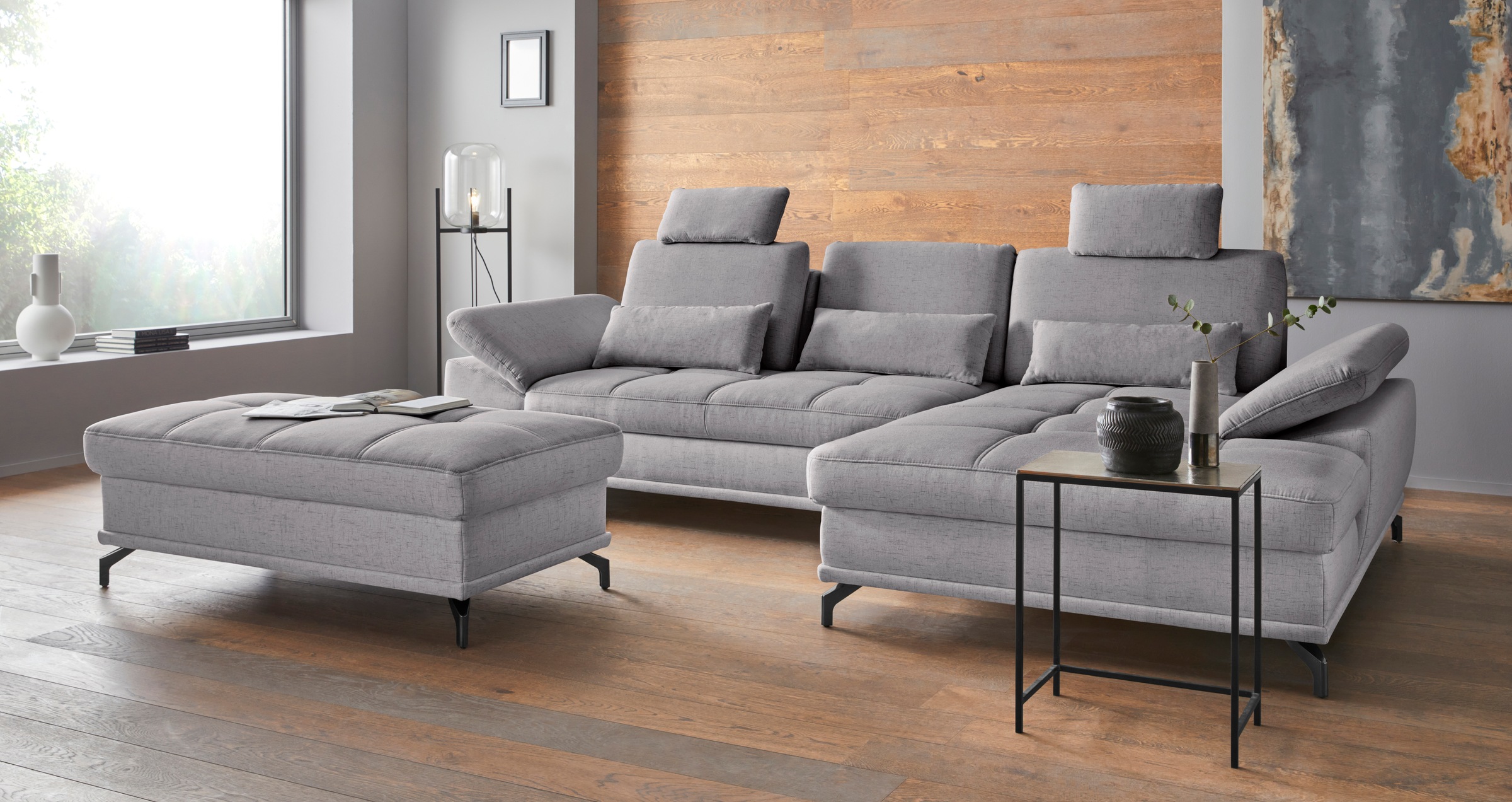 PLACES OF STYLE Ecksofa "Costello L-Form, B: 301 cm mit Sitztiefen-, Armtei günstig online kaufen