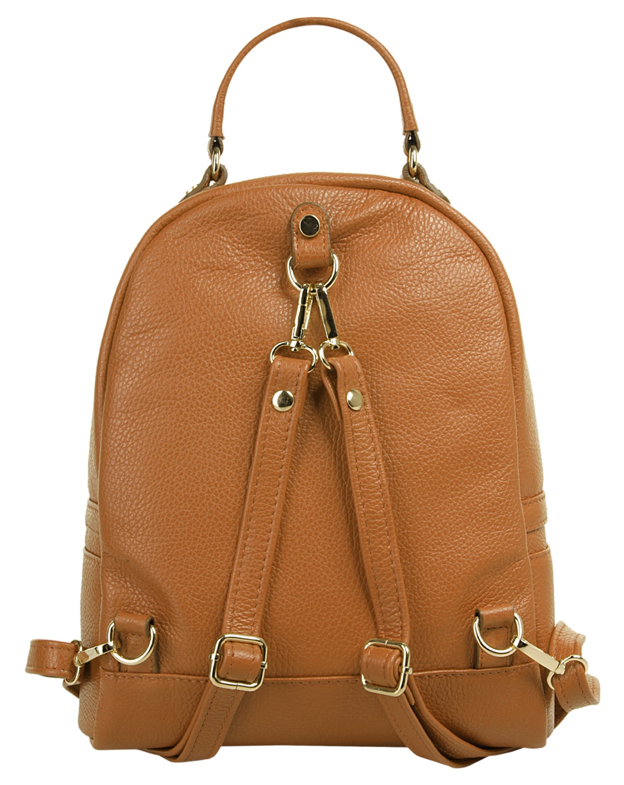 Cityrucksack SAMANTHA LOOK, Damen, Gr. B/H/T: 30cm x 25cm x 9cm, onesize, braun (cognac), Leder, Rindsleder, unifarben, Rucksäcke Cityrucksack, echt Leder, Made in Italy 3
