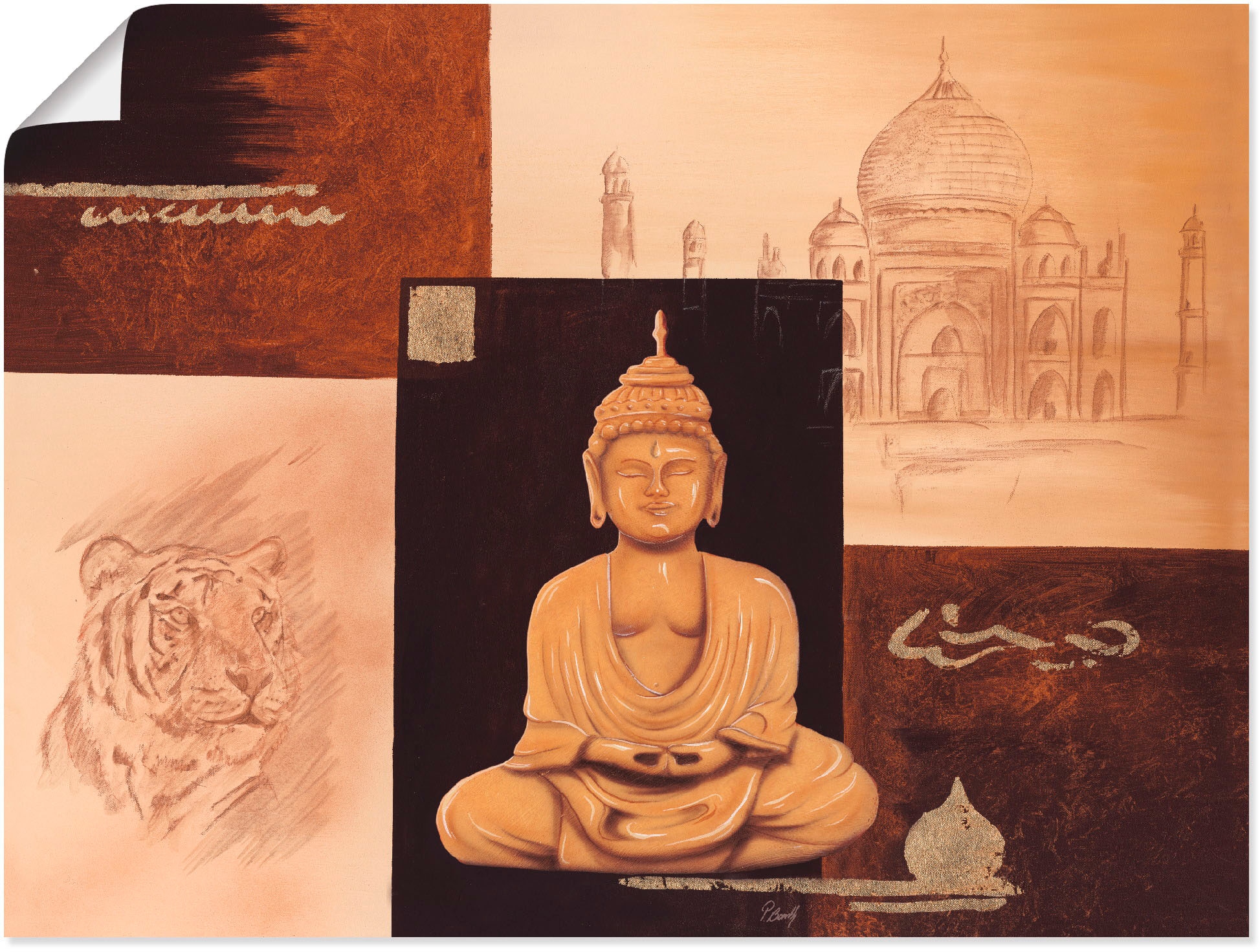 Artland Wandbild »Indisches Gefühl II«, (1 St.), oder als Wandaufkleber Größen Poster Leinwandbild, BAUR Religion, versch. bestellen Alubild, in 