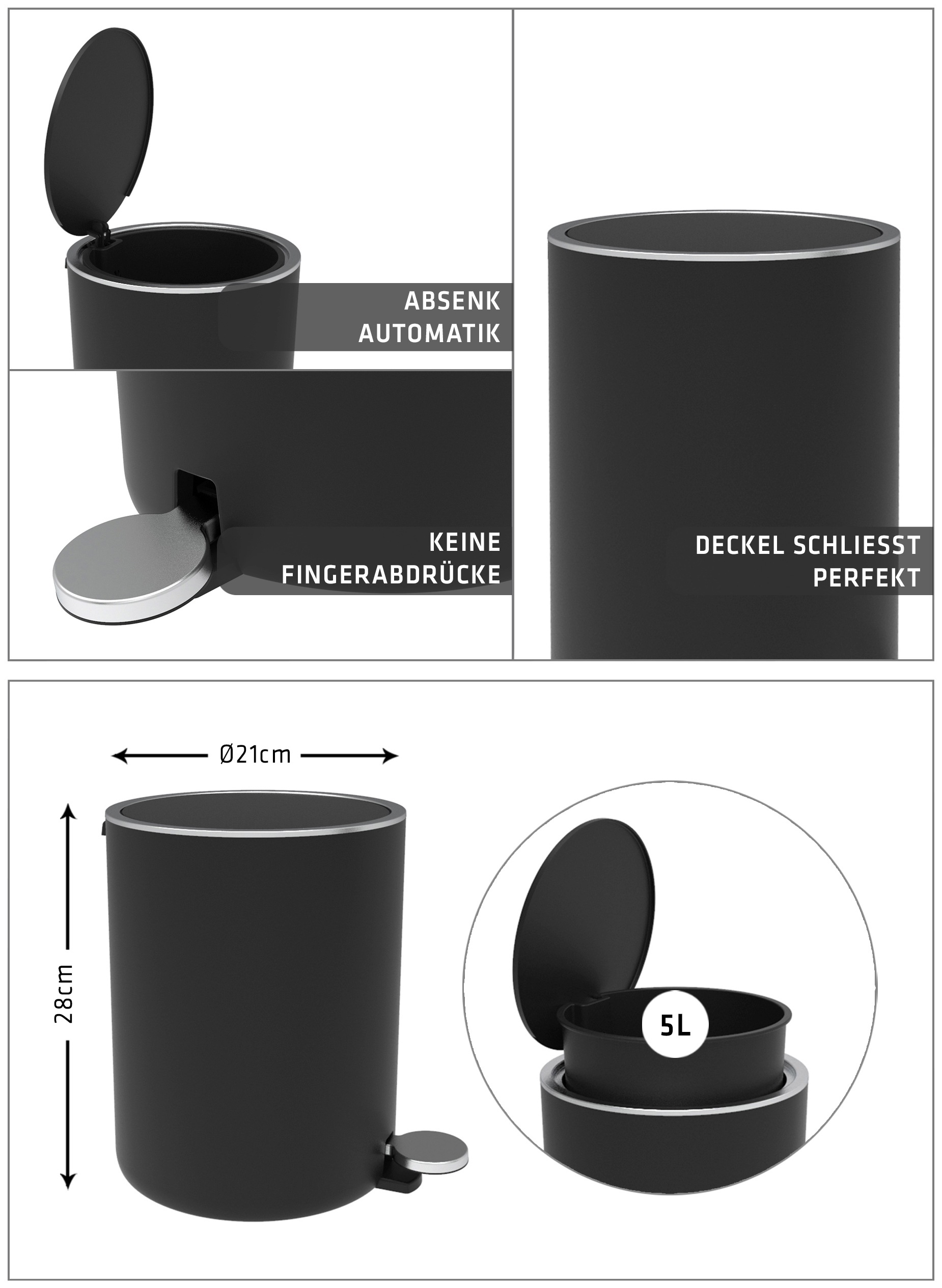 Bischof Kosmetikeimer "Design Bad", 1 Behälter, Ø 21 cm, Höhe 28 cm, Fassun günstig online kaufen