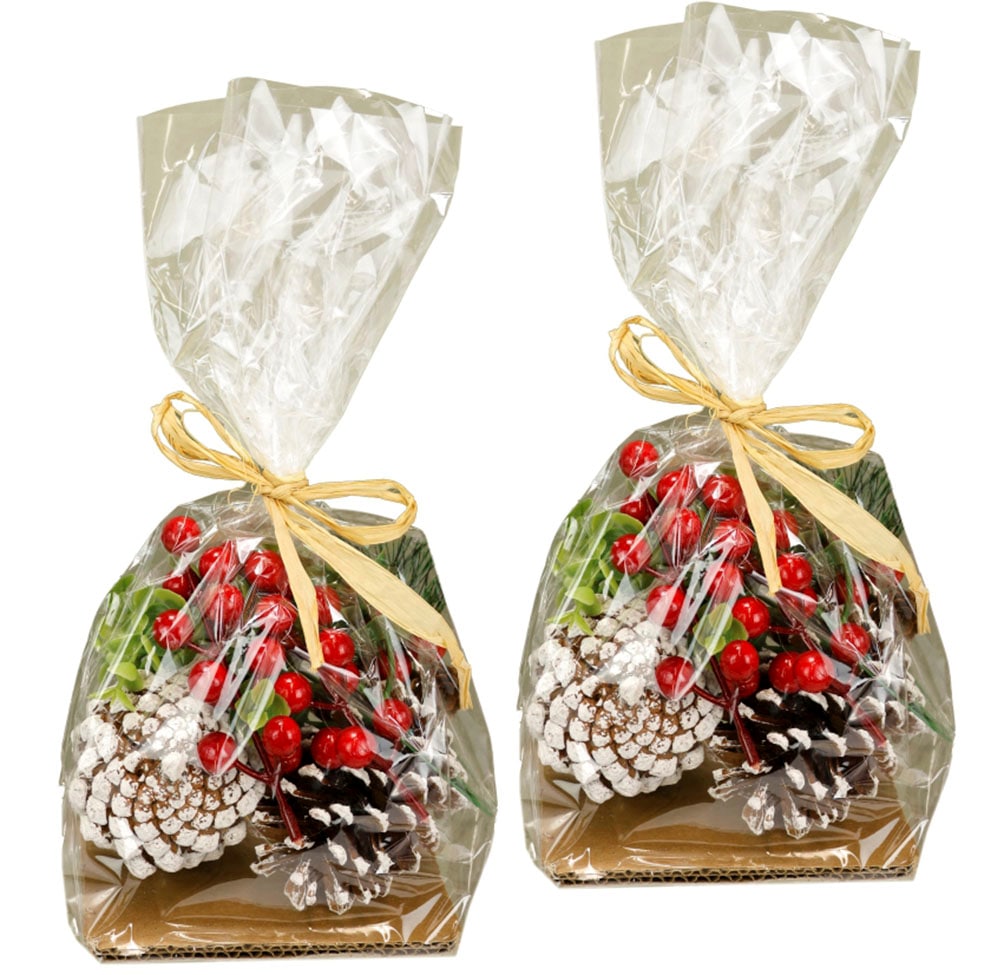 I.GE.A. Streudeko "Bastelnaturmaterial Streudeko" Deko-Zapfen Eukalyptus Beeren Tanne Basteln Adventskränze 14 Teile