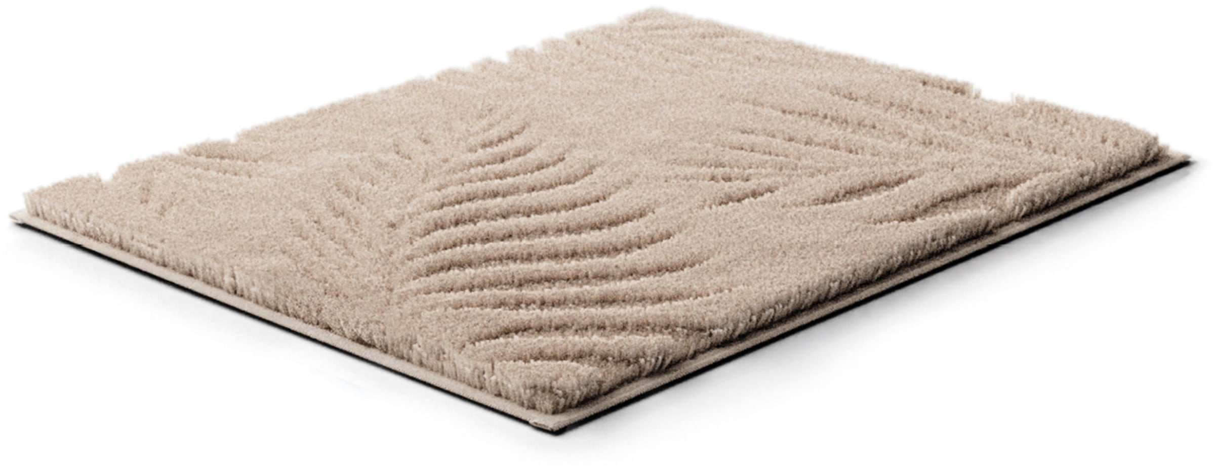 Grund Badematte »Ferya« Höhe 20 mm rutschhemmend beschichtet fußbodenheizungsgeeignet Dezentes Blattmuster mit Hoch-Tief-Struktur, 5 Jahre Garantie