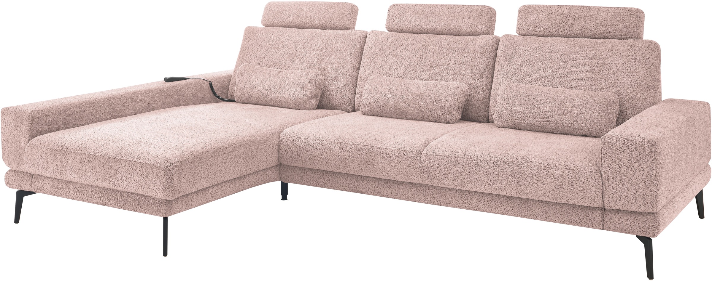 set one by Musterring Ecksofa »SO 3600«, mit Funktion, Kopfstützen und Nierenkissen, Breite 293 x Tiefe 180 cm