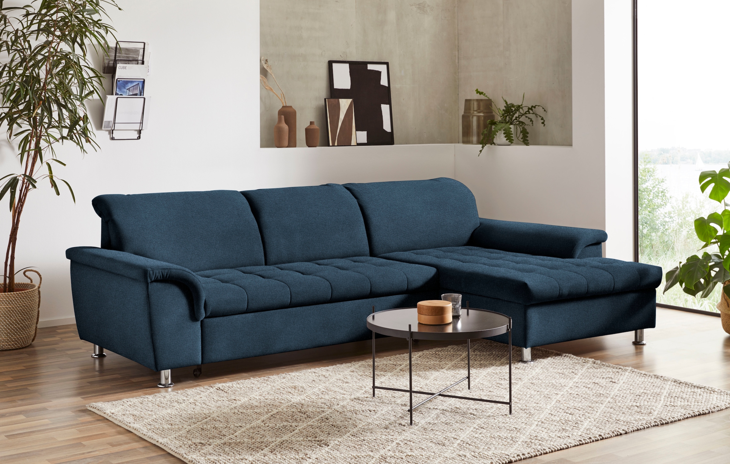 DOMO collection Ecksofa "Franzi, zeitlos und elegant, moderne Sitzheftung, günstig online kaufen
