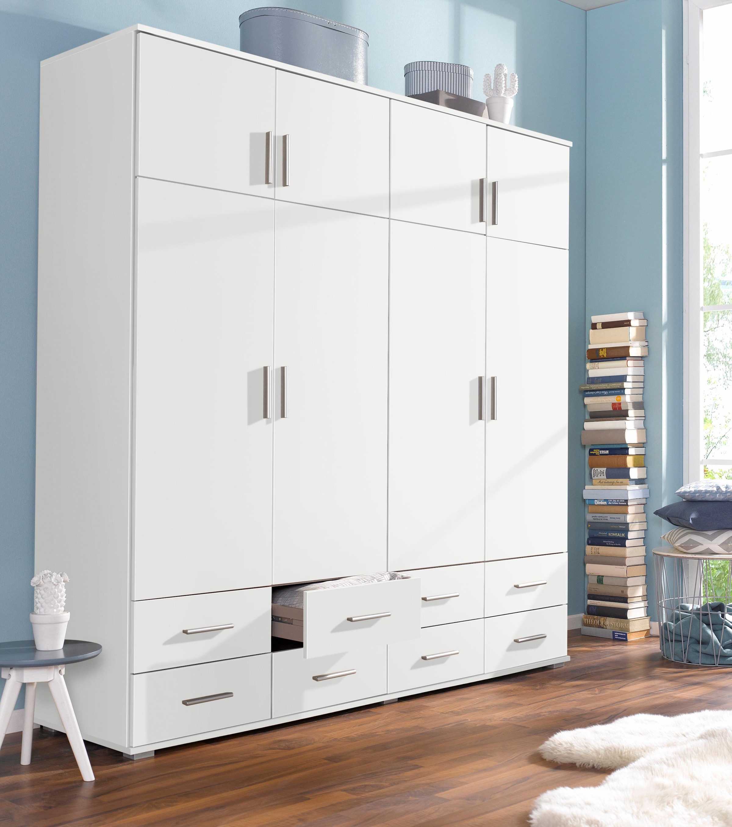 rauch Kleiderschrank "Schrank Drehtürenschrank Ankleide Garderobe Schlafzimmerschrank KEMI" Breiten: 90/135/180 cm, Höhe 194 cm, mit Schrankaufsatz und Schubladen, extra viel Stauraum MADE IN GERMANY