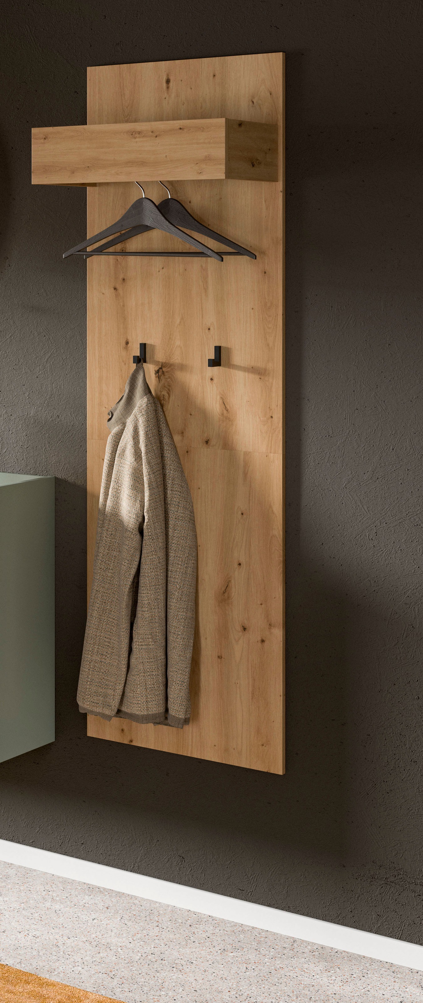 Home affaire Garderobenpaneel "EVRID, Höhe 160 cm, inkl. 2 Metall-Haken, Kl günstig online kaufen