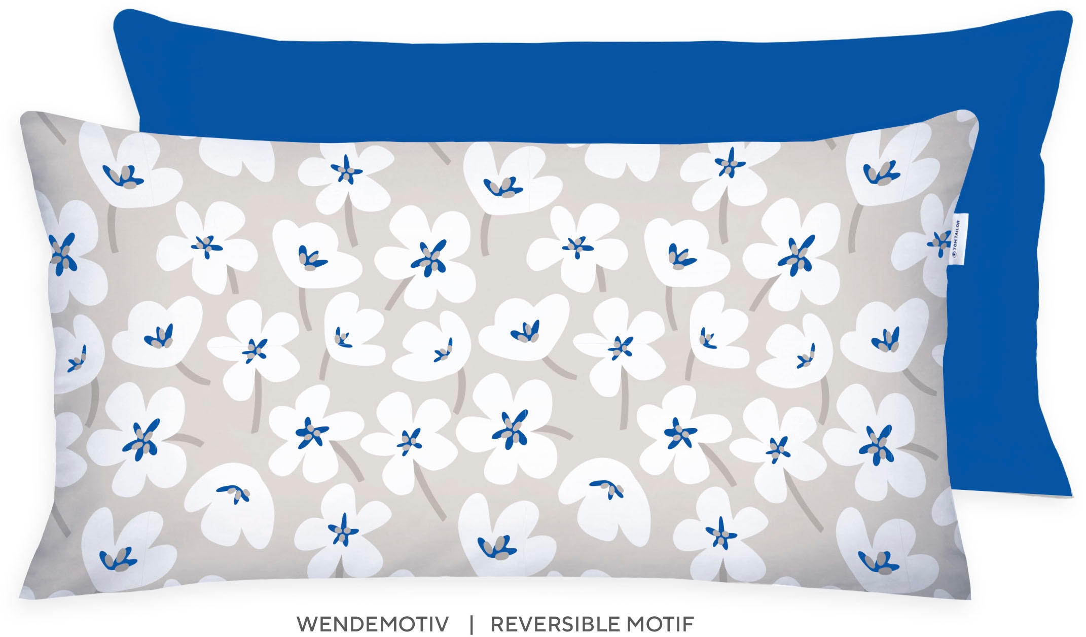 Kissenhülle TOM TAILOR HOME, B:40cm L:80cm, beige, Renforcé, Obermaterial: 100% Baumwolle, Kinderzimmer, Kissenbezüge, "new bedroom, FRESH FLOWERS,