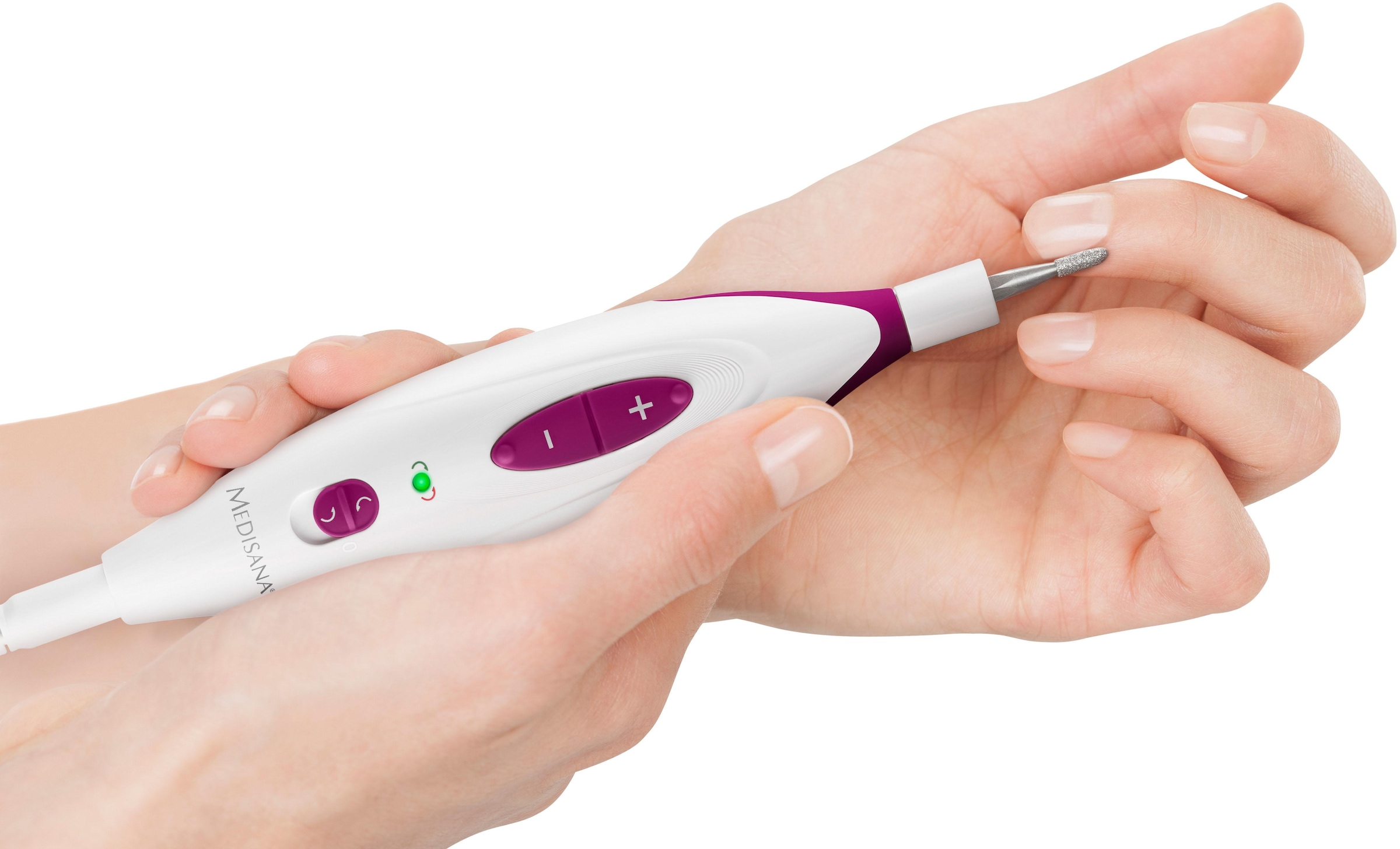 Medisana Maniküre-Pediküre-Set »MP 815«, für Nägel, Nagelhaut u. Hornhaut, 2 Stufen, Links-/Rechtslauf,Aufsätze