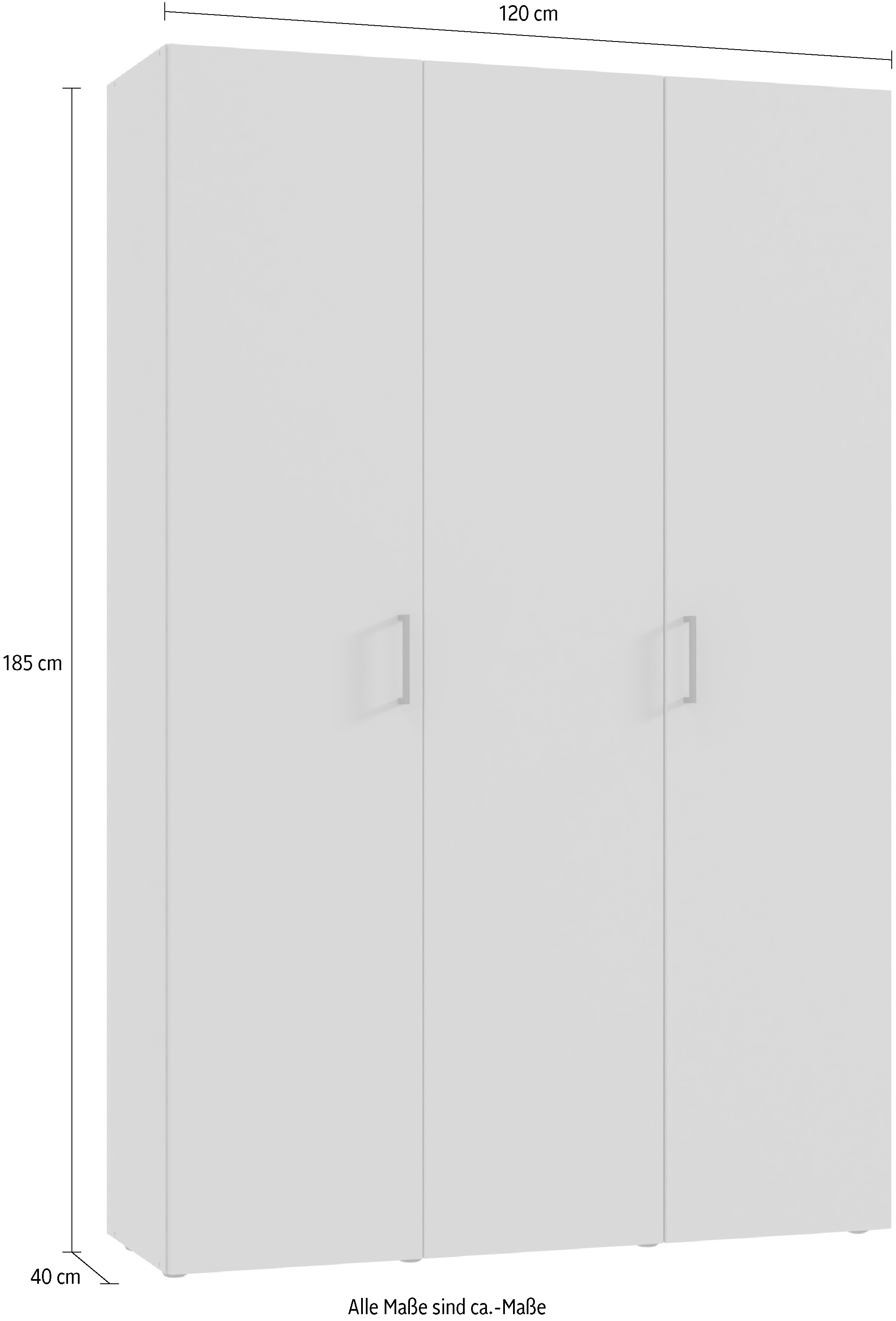 Wimex Kleiderschrank »Mugano,in 8 Breiten,3 Höhen,2 Tiefen, viele Farben, Made in Germany«, (in Basic oder Premium Ausstattung mit 2 weiteren Einlegeböden), mit langen oder kurzen Griffen aus Metall, mit oder ohne Spiegel