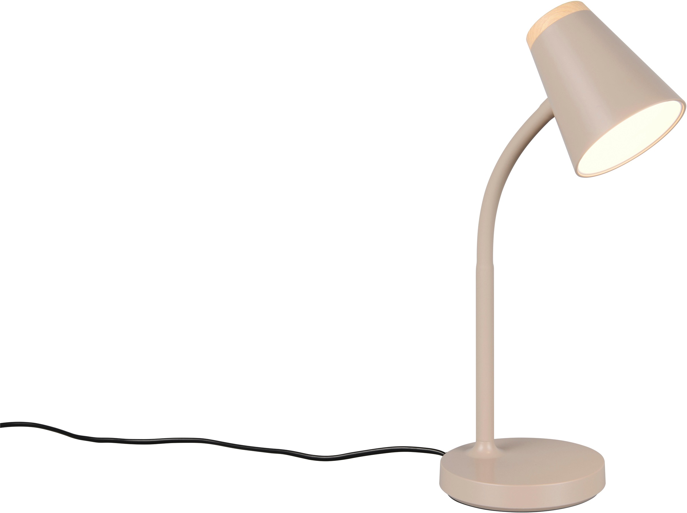 REALITY Leuchten LED Tischleuchte »PONGO, LED Tischleuchte m. Kippschalter, 4,5W 500 Lumen 3000K warmweiß«, 1 flammig, Leuchtmittel LED-Board | LED fest integriert, flexibel verstellbare Leselampe, Schreibtischlampe Höhe 36cm