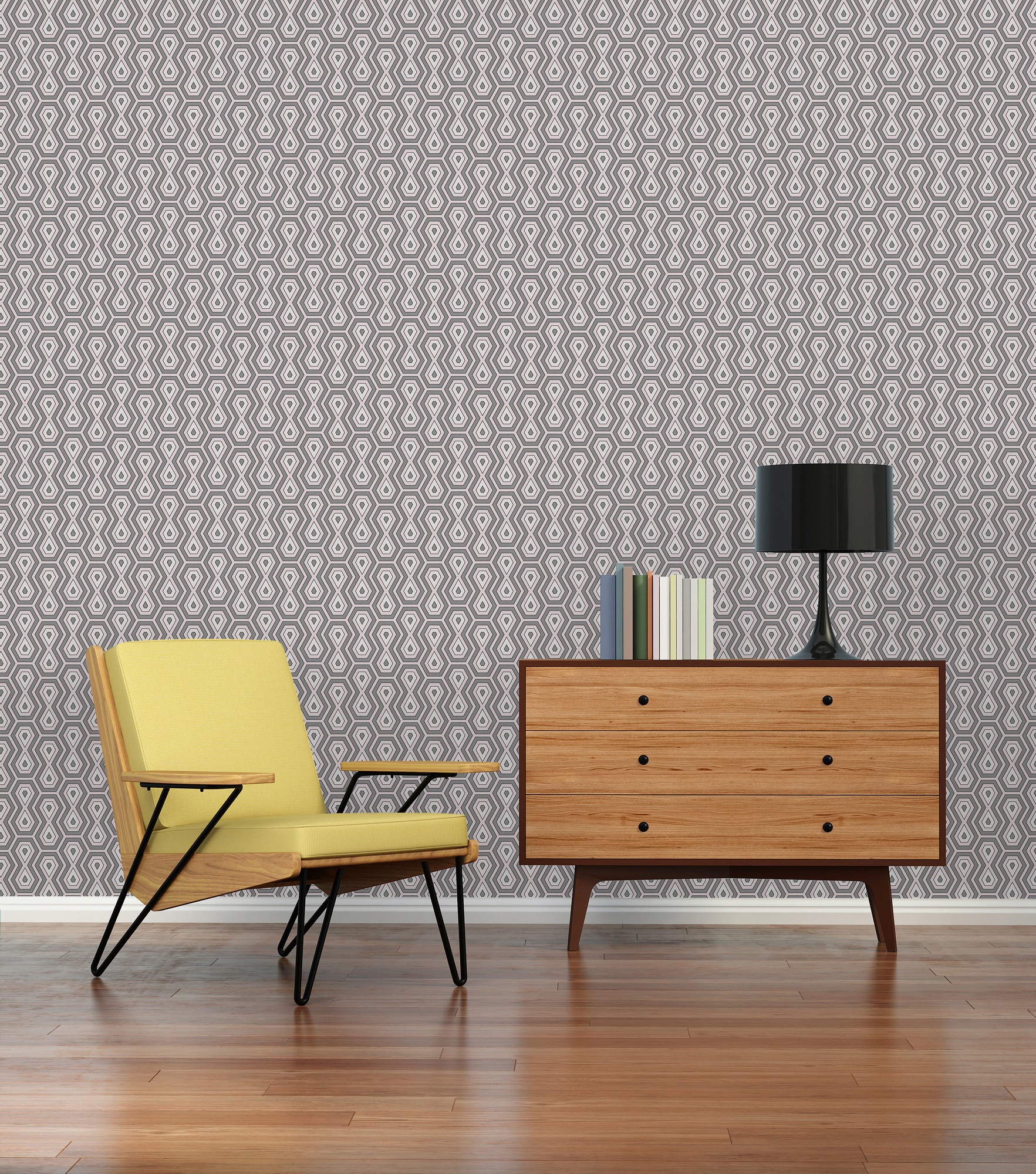 Architects Paper Vliestapete »Jungle Chic«, geometrisch-grafisch-Retro, Geometrische Tapete Retro Vintage Tapeten Wohnzimmer Schlafzimmer Flur