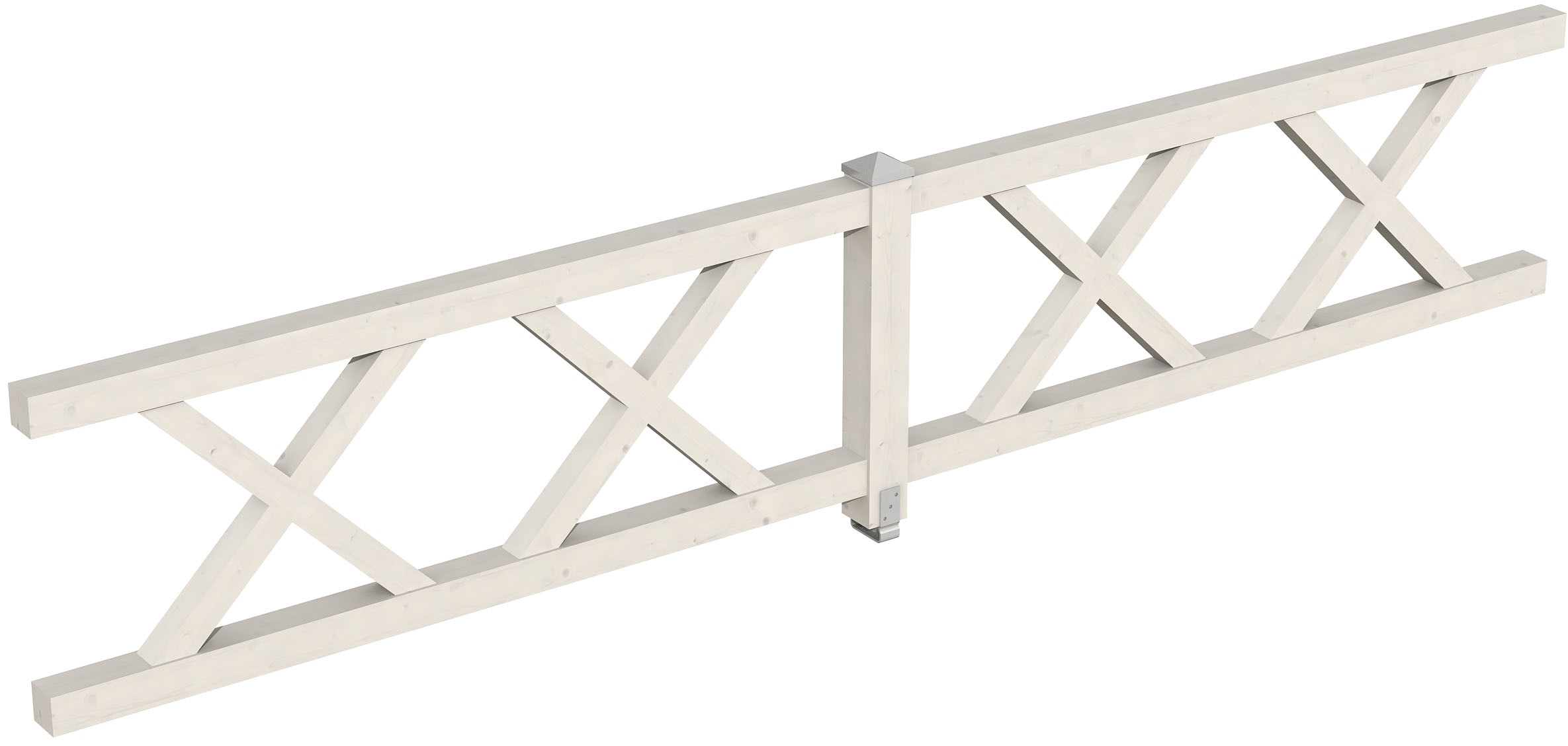 Brüstungsgeländer SKANHOLZ, H:84cm L:465cm, weiß, Geländer, "Andreaskreuz"