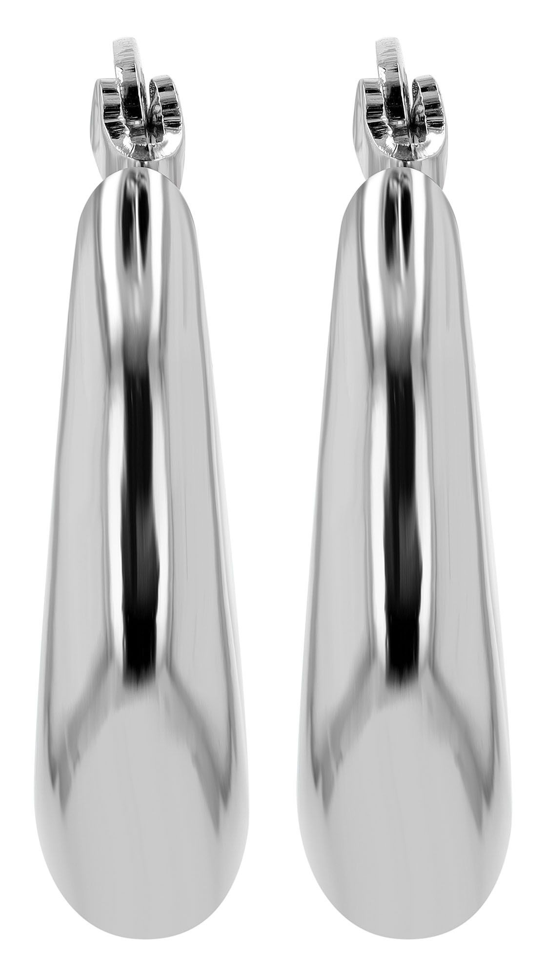 Paar Creolen ADELIA´S "Damen Ohrringe – Creole aus Edelstahl", Damen, Gr. Damen, Edelstahl, silber, Ohrringe, Perfekt als Geschenk für besondere Menschen 2