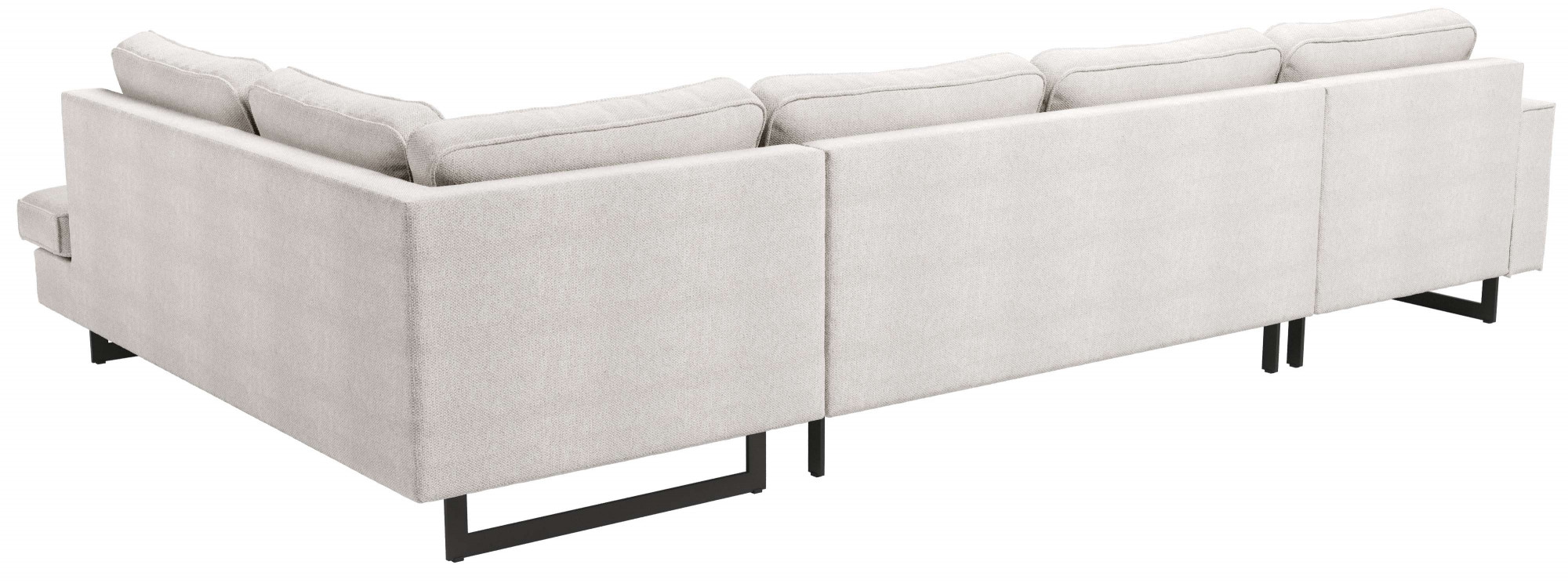 Places of Style Wohnlandschaft »Pinto, 350 cm, U-Form, XXL, mit Ottomanen«, Cord, Chenille, Lederoptik, mit Keder, Metallfüße, Wellenunterfederung