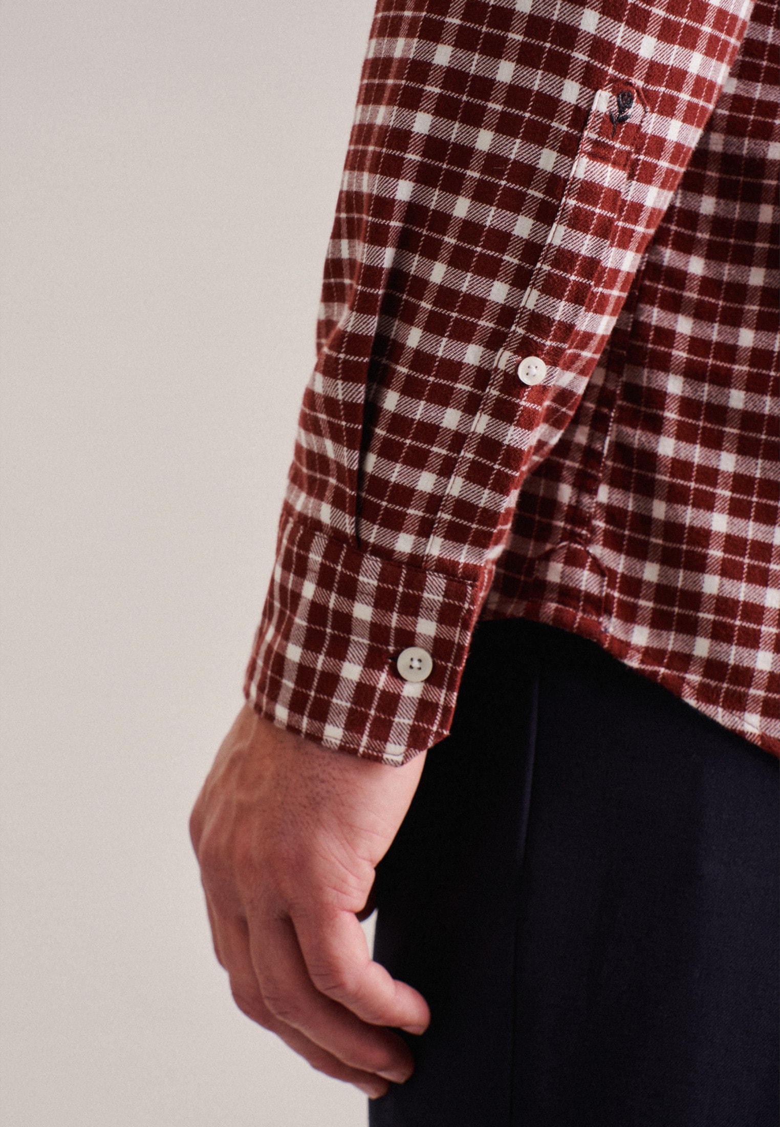 seidensticker Businesshemd »Schwarze Rose«, Regular Langarm Button-Down-Kragen Karo