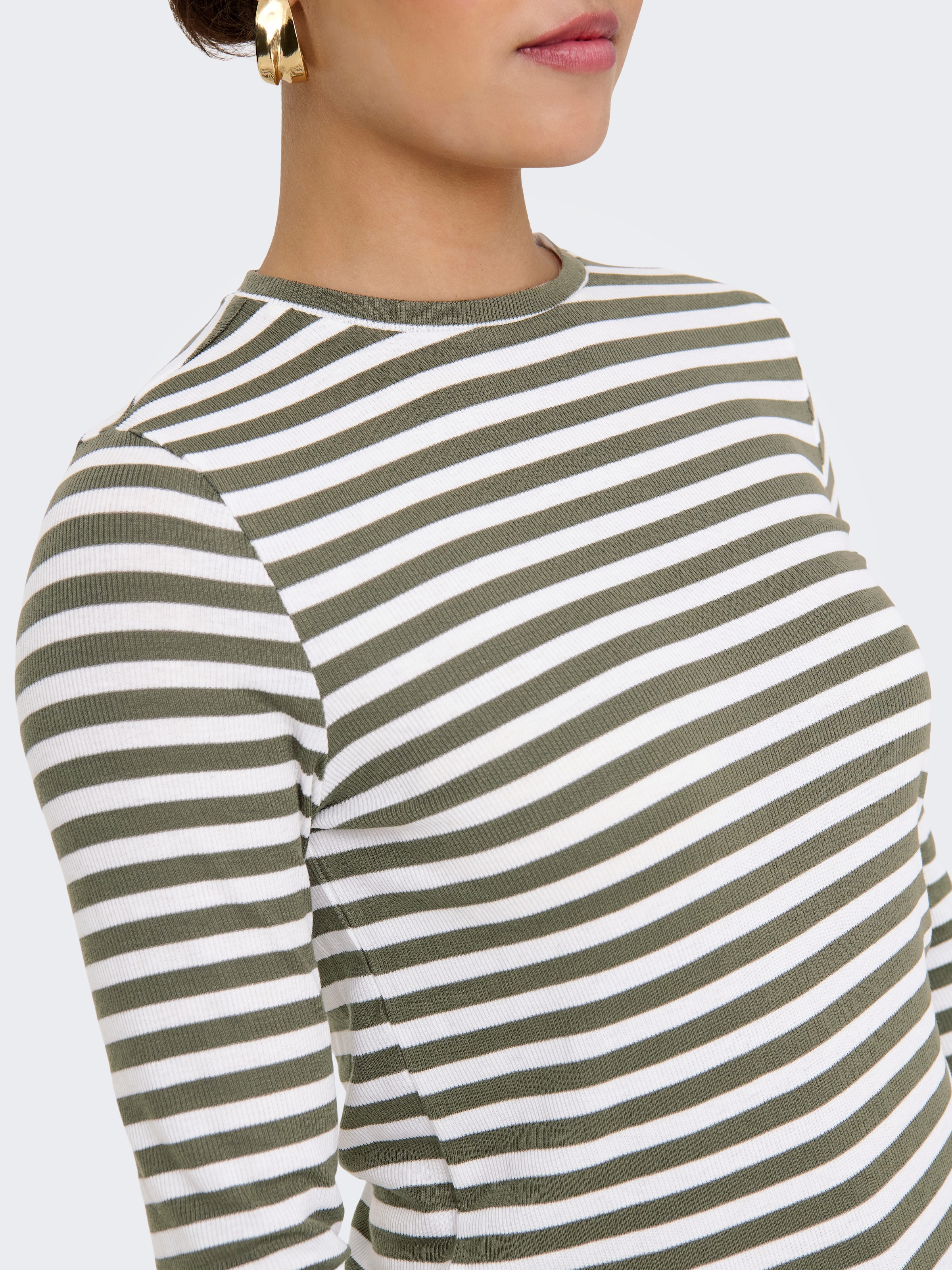 ONLY Langarmshirt »ONLMAI STRIPE L/S TOP JRS NOOS«