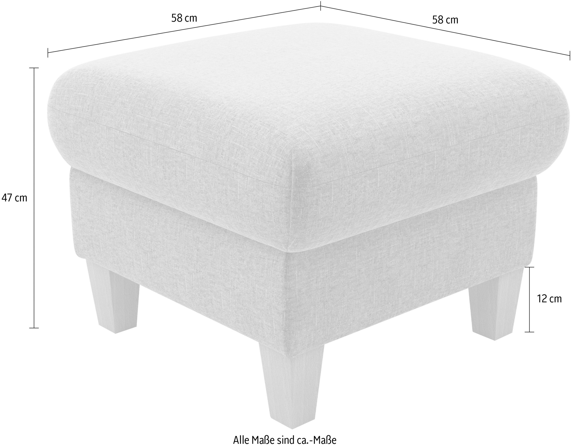 Home affaire Polsterhocker »Rochelle«, (1 St.), Massive 12 cm Holzbeine