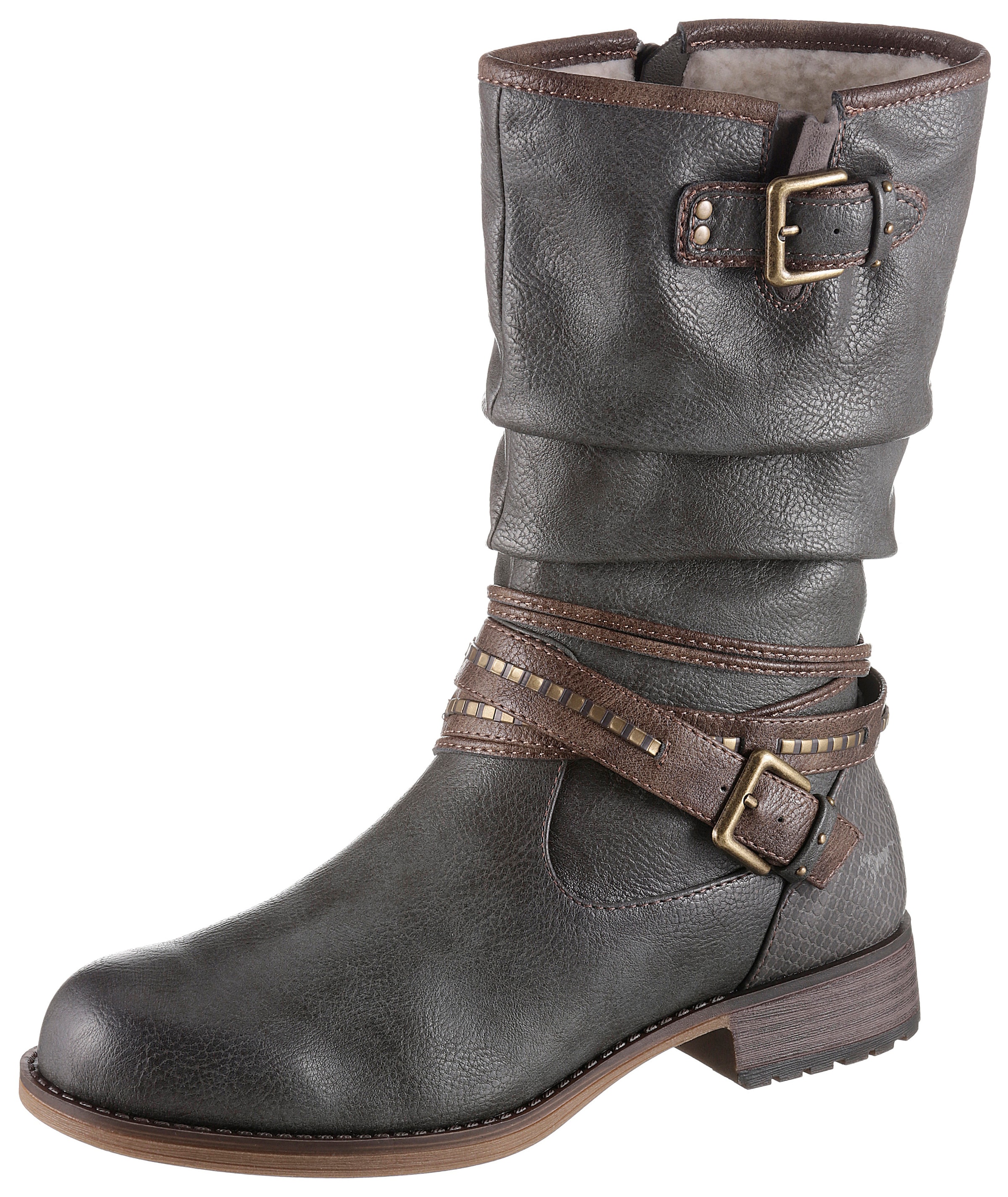 Mustang Shoes Winterstiefel, Stiefelette, Winterboots mit Zierschnallen am günstig online kaufen